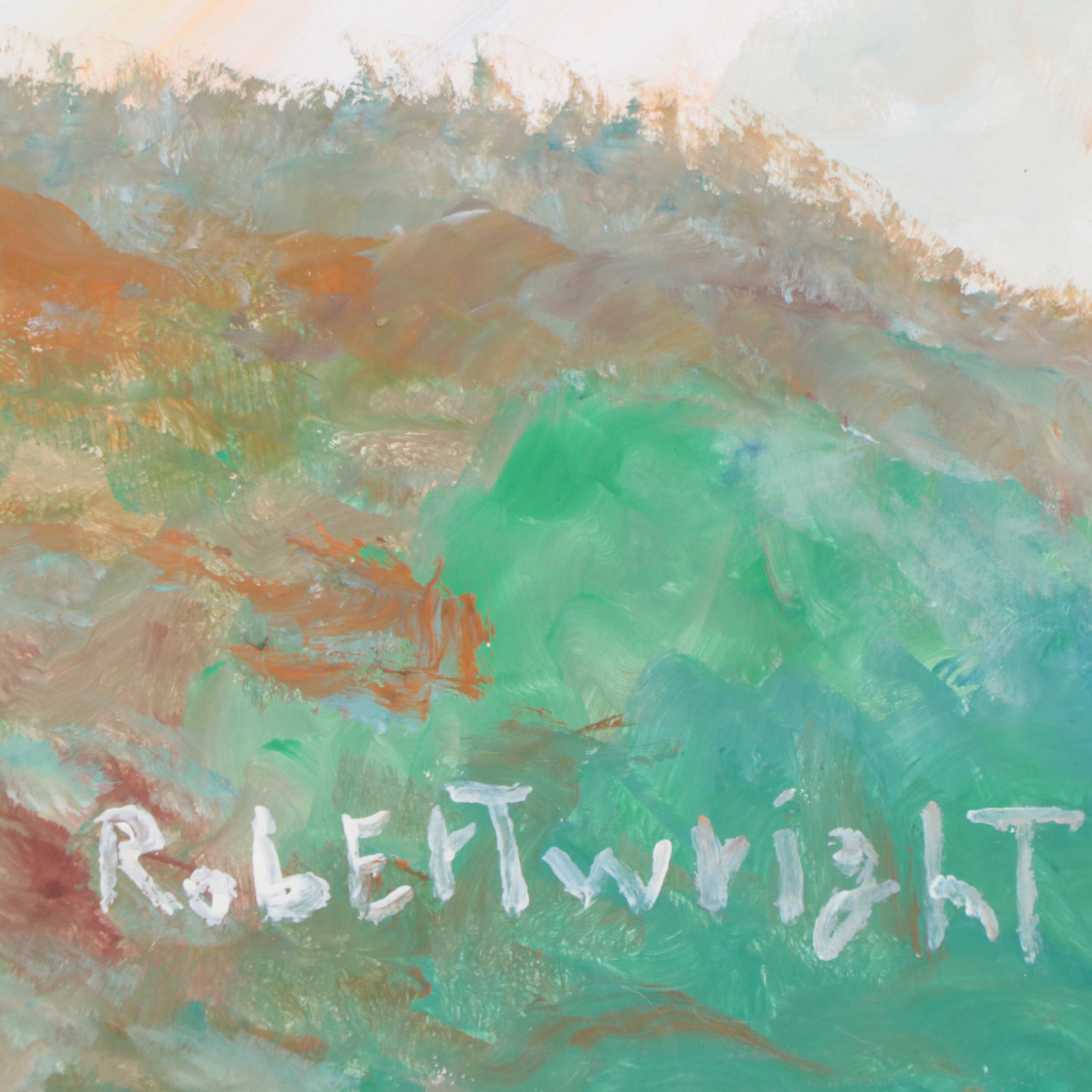 Robert Wright Landscape Folk Art Acrylic Painting