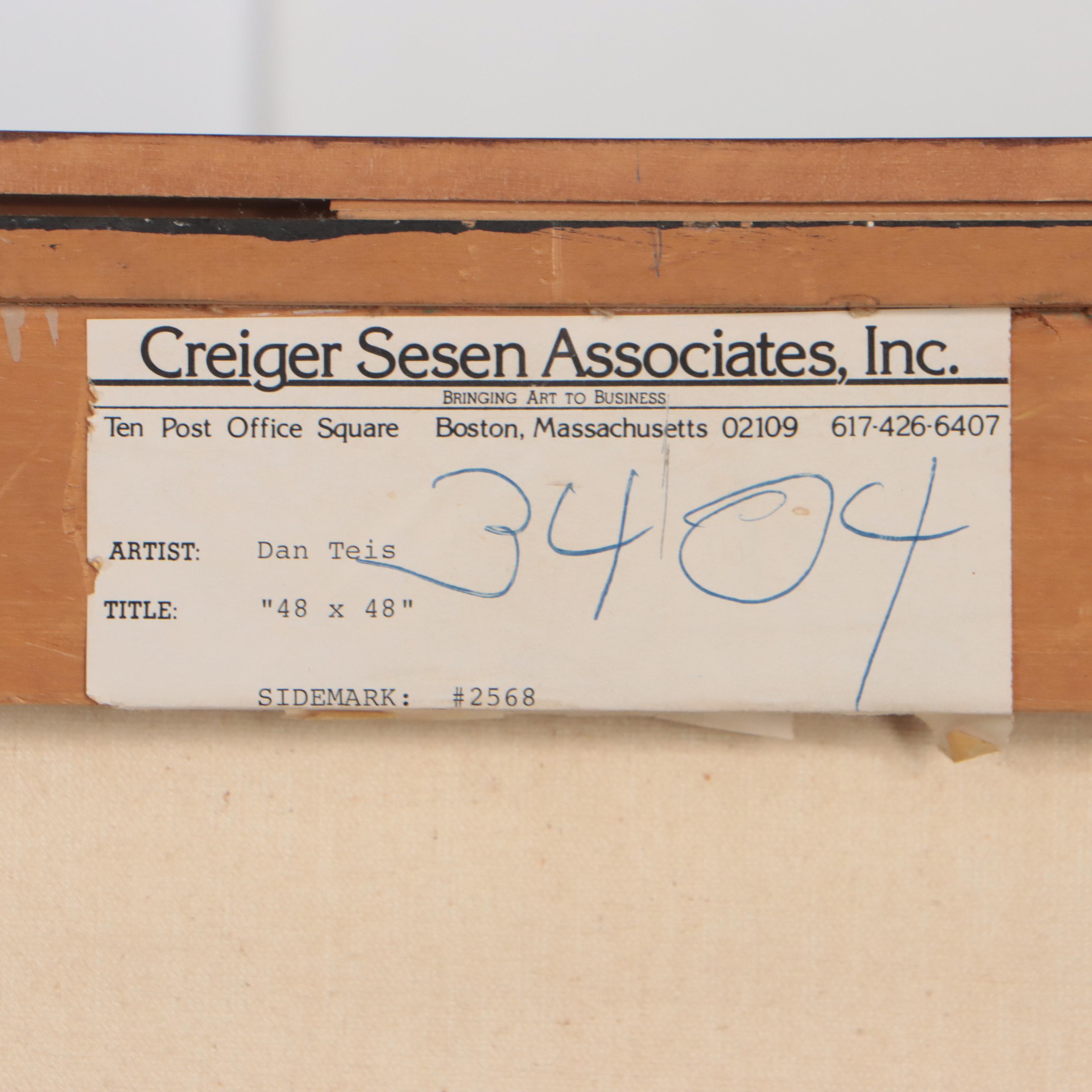 Daniel Teis Large-Scale Abstract Mixed Media Painting, 1977