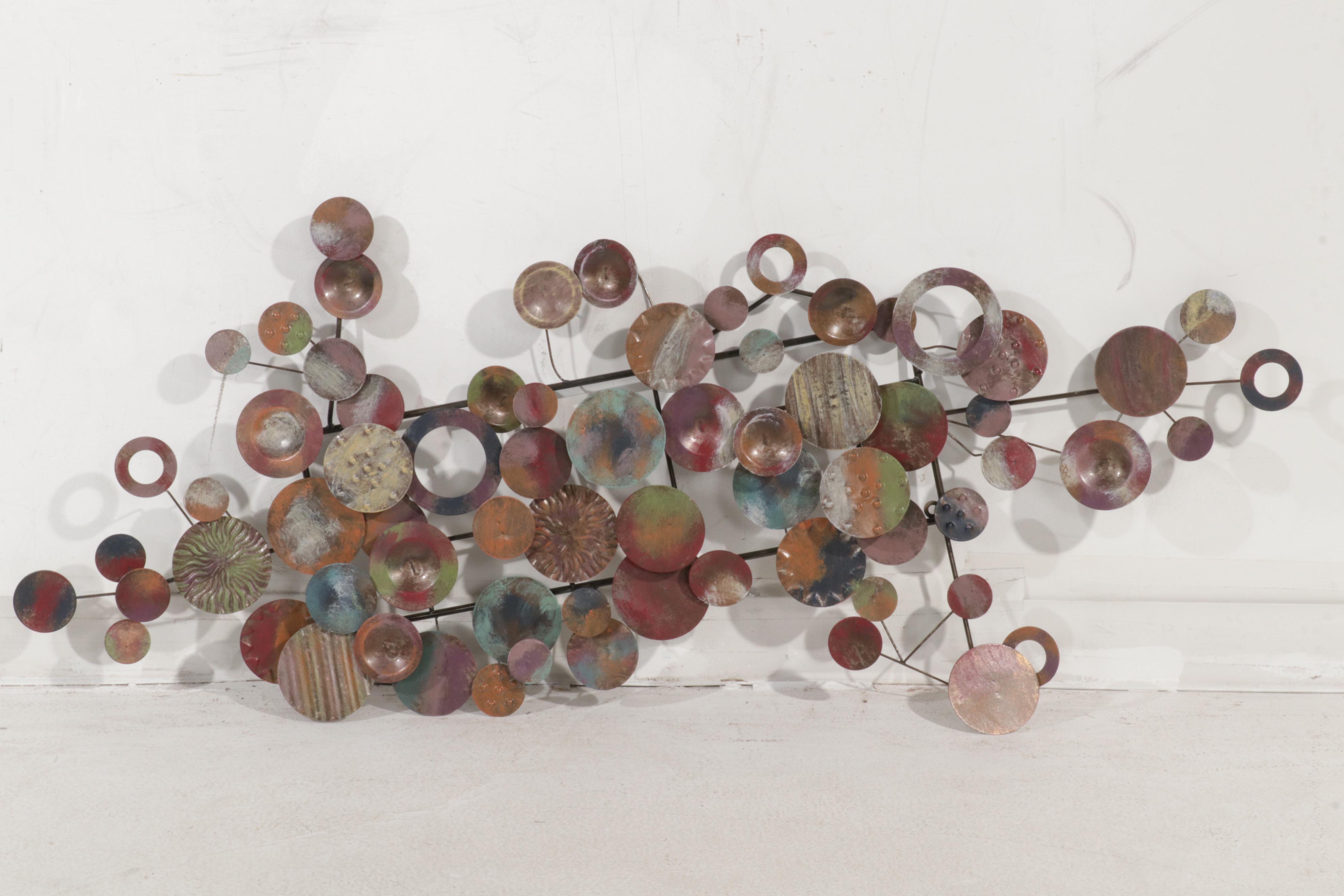 Abstract Hand-Painted Metal Hanging Sculpture, 21st Century