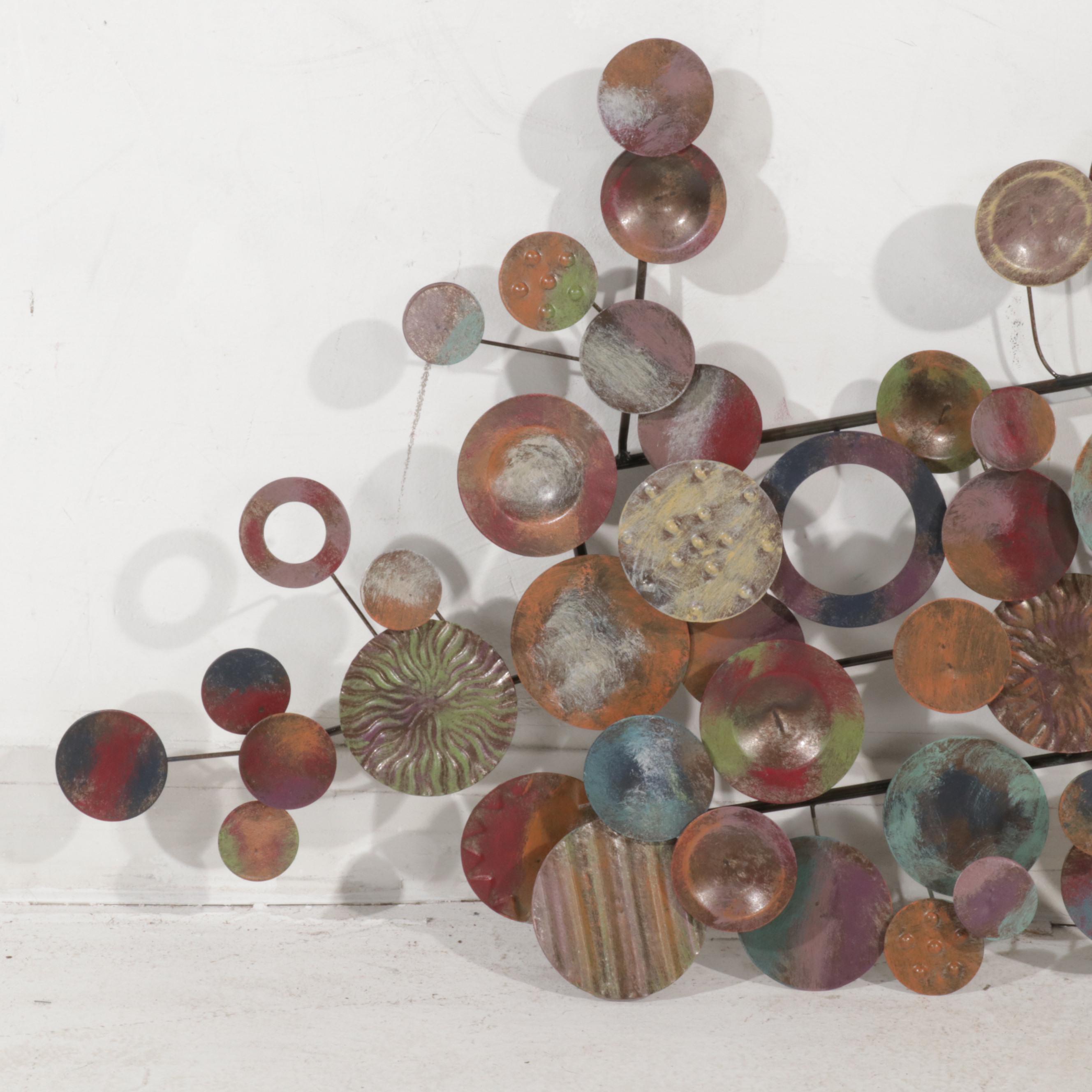 Abstract Hand-Painted Metal Hanging Sculpture, 21st Century