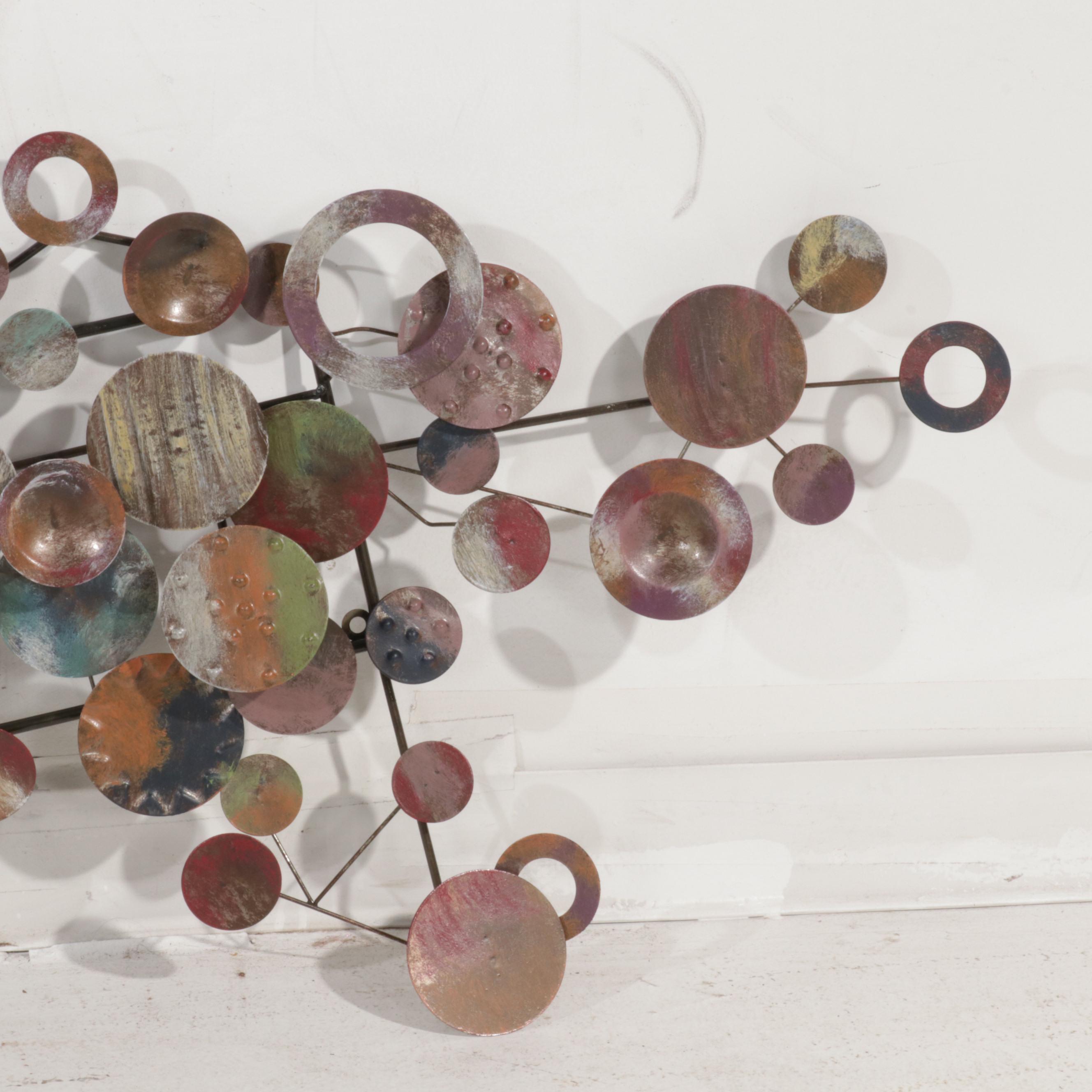 Abstract Hand-Painted Metal Hanging Sculpture, 21st Century