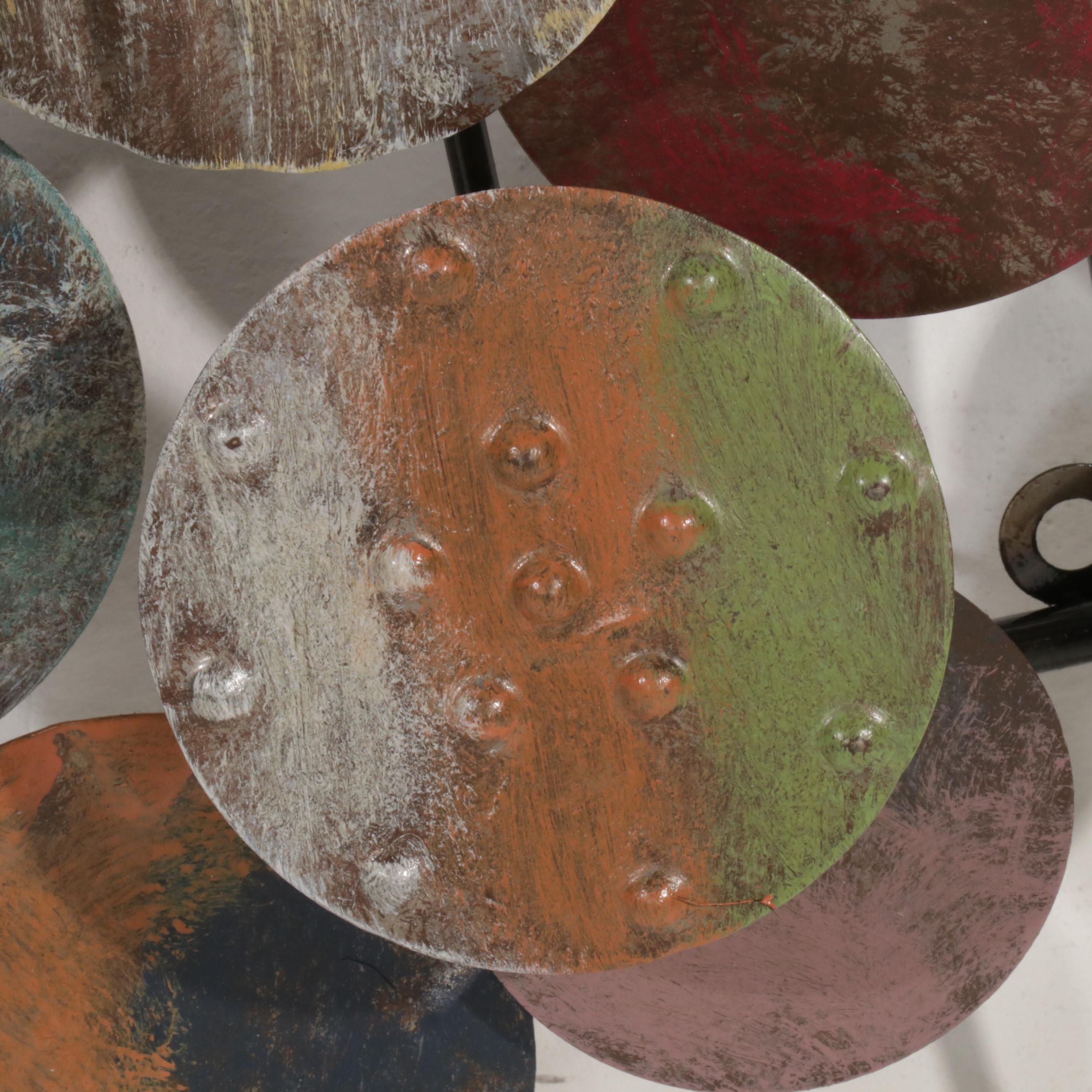 Abstract Hand-Painted Metal Hanging Sculpture, 21st Century