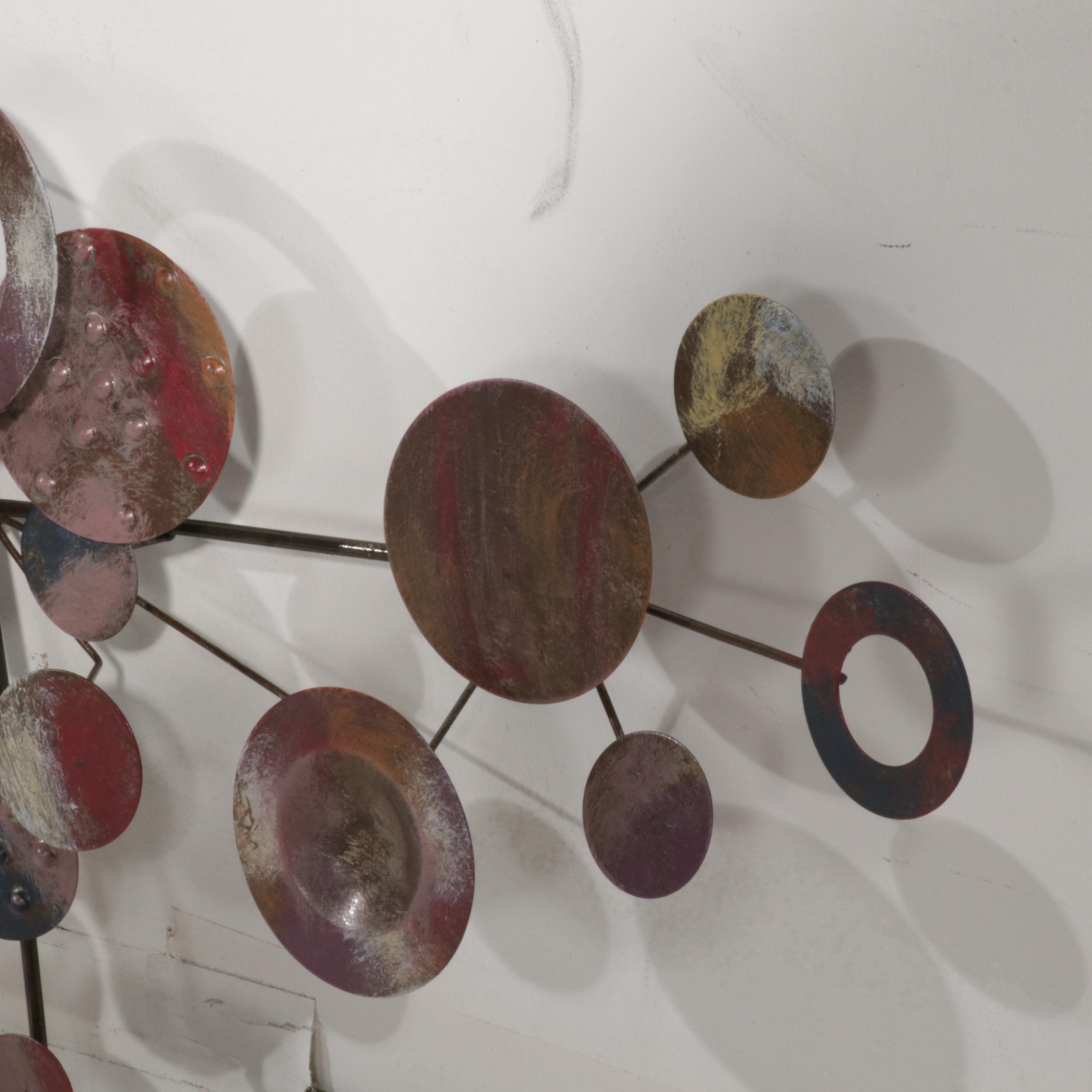 Abstract Hand-Painted Metal Hanging Sculpture, 21st Century