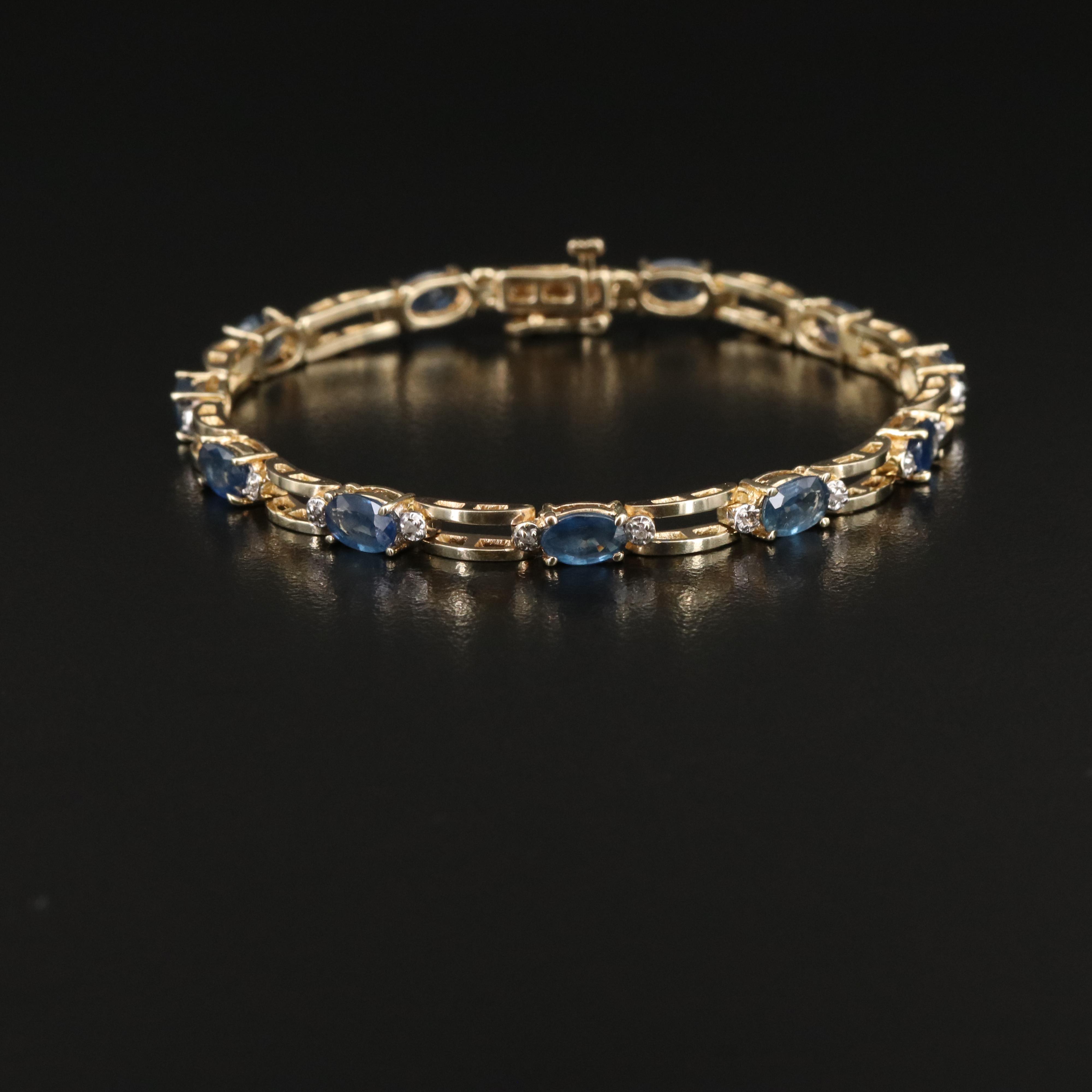 10K Sapphire and Diamond Bracelet
