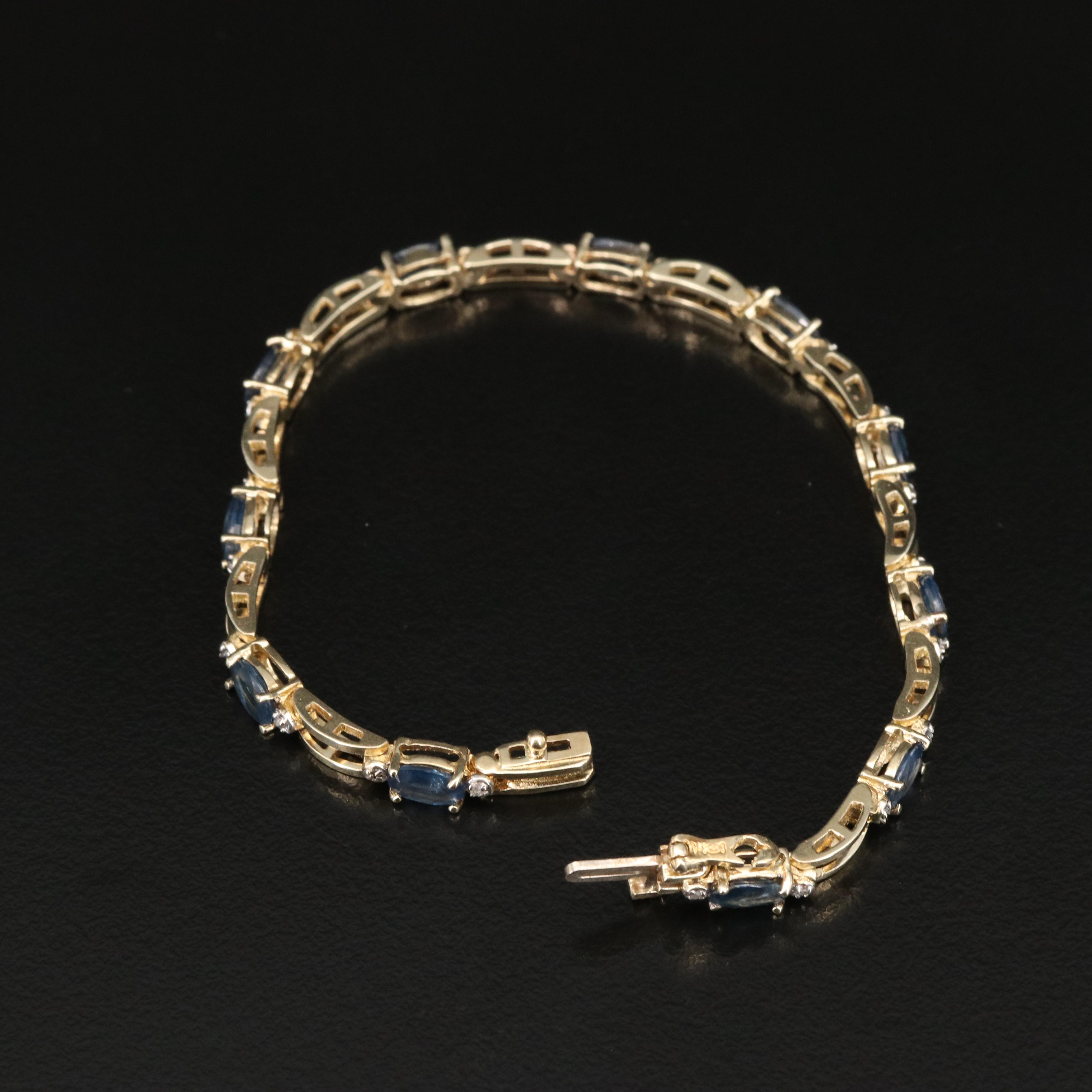 10K Sapphire and Diamond Bracelet