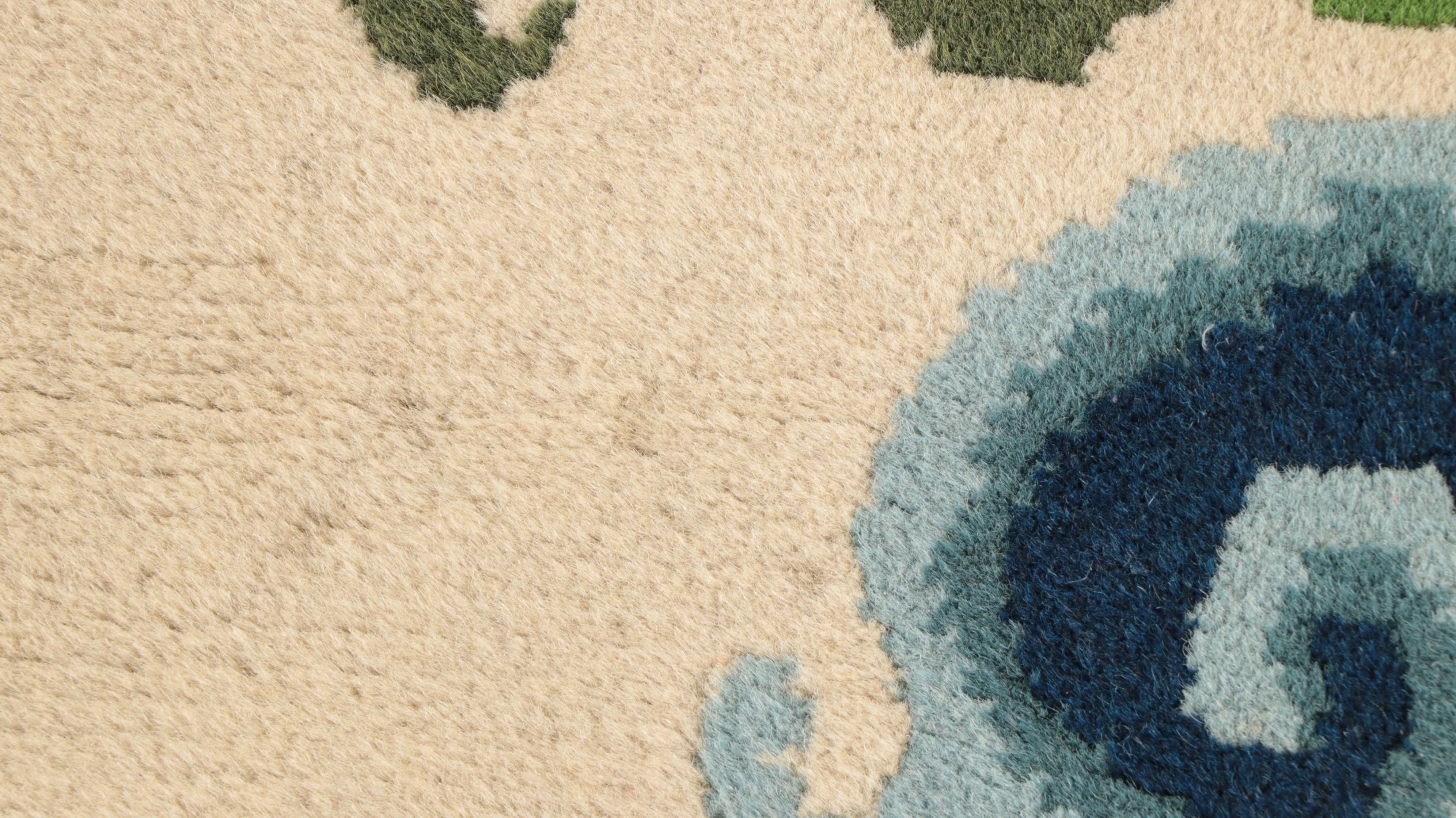 3' x 6'4 Hand-Knotted Chinese Nichols Style Area Rug