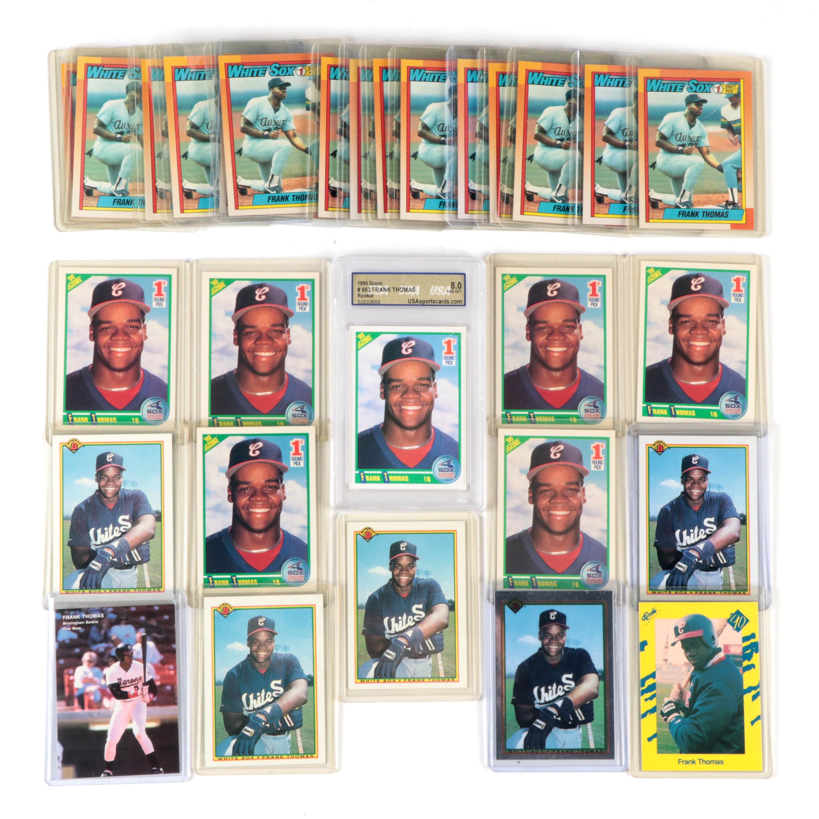 1990 Topps, Score, Other Frank Thomas Rookie Baseball Cards With Slabbed Card