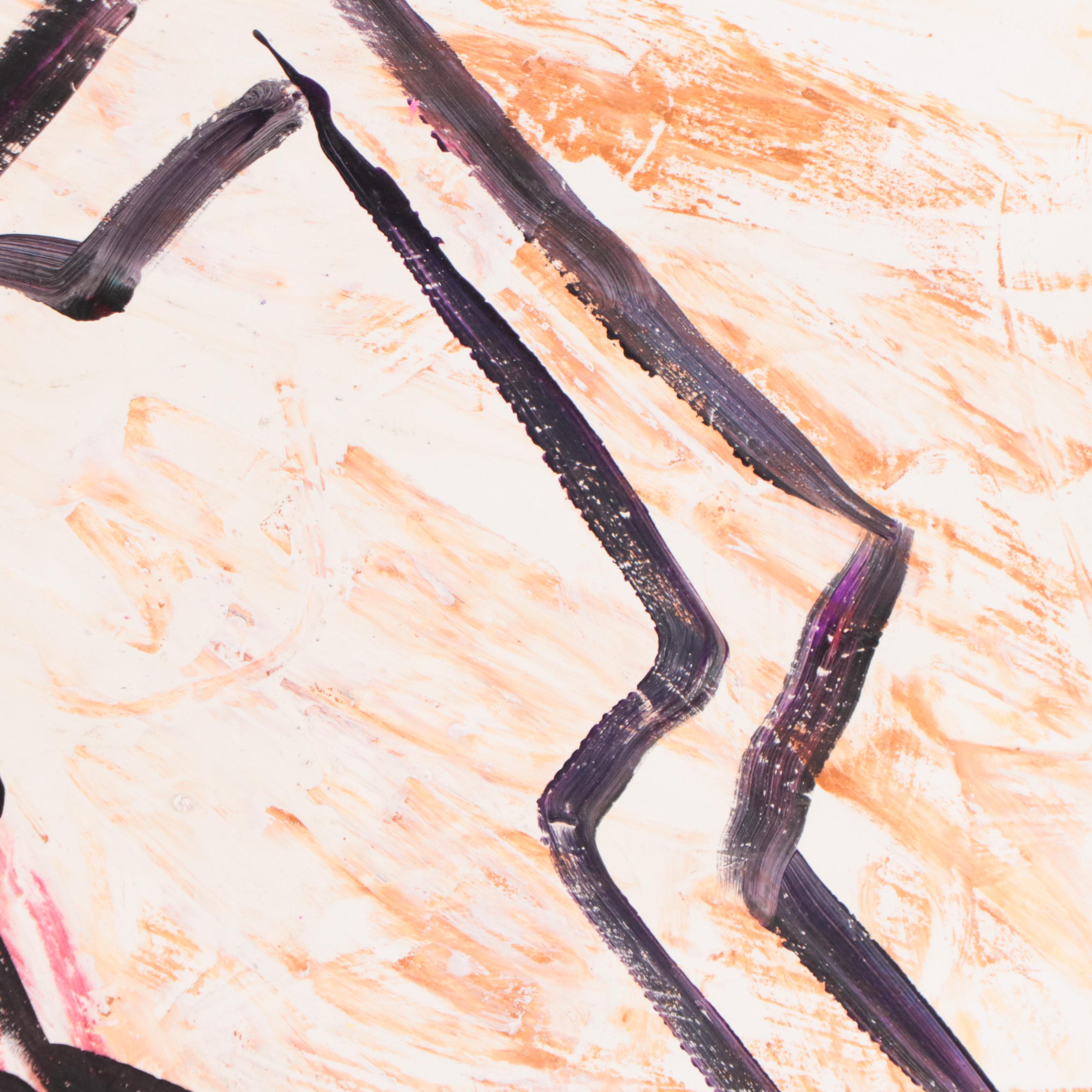 Robert Wright Figural Folk Art Acrylic Painting