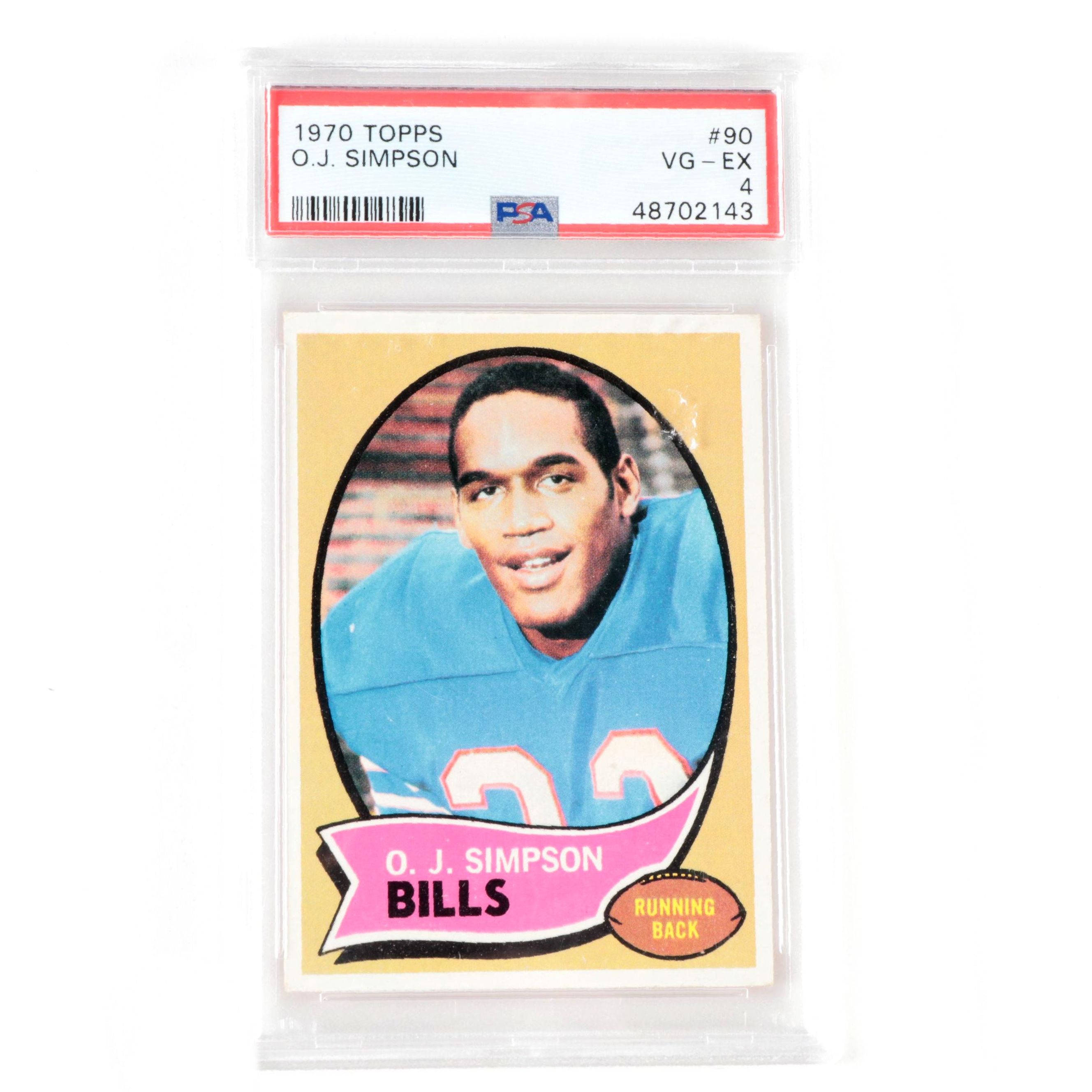 1970 Topps Rookie O.J. Simpson Graded Football Card