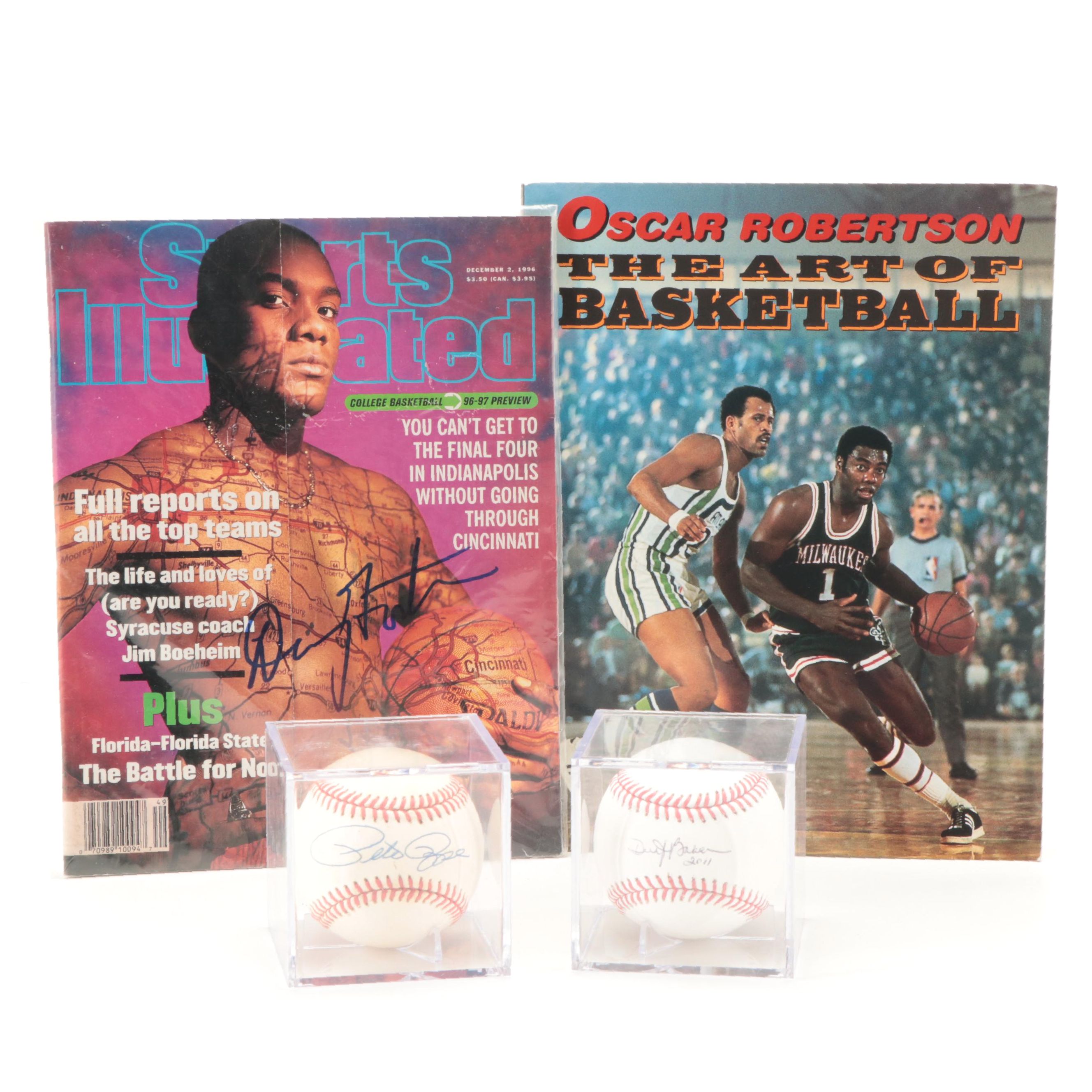 Rose, Baker Signed Baseball, Fortson Signed "Sports Illustrated" Magazine, More