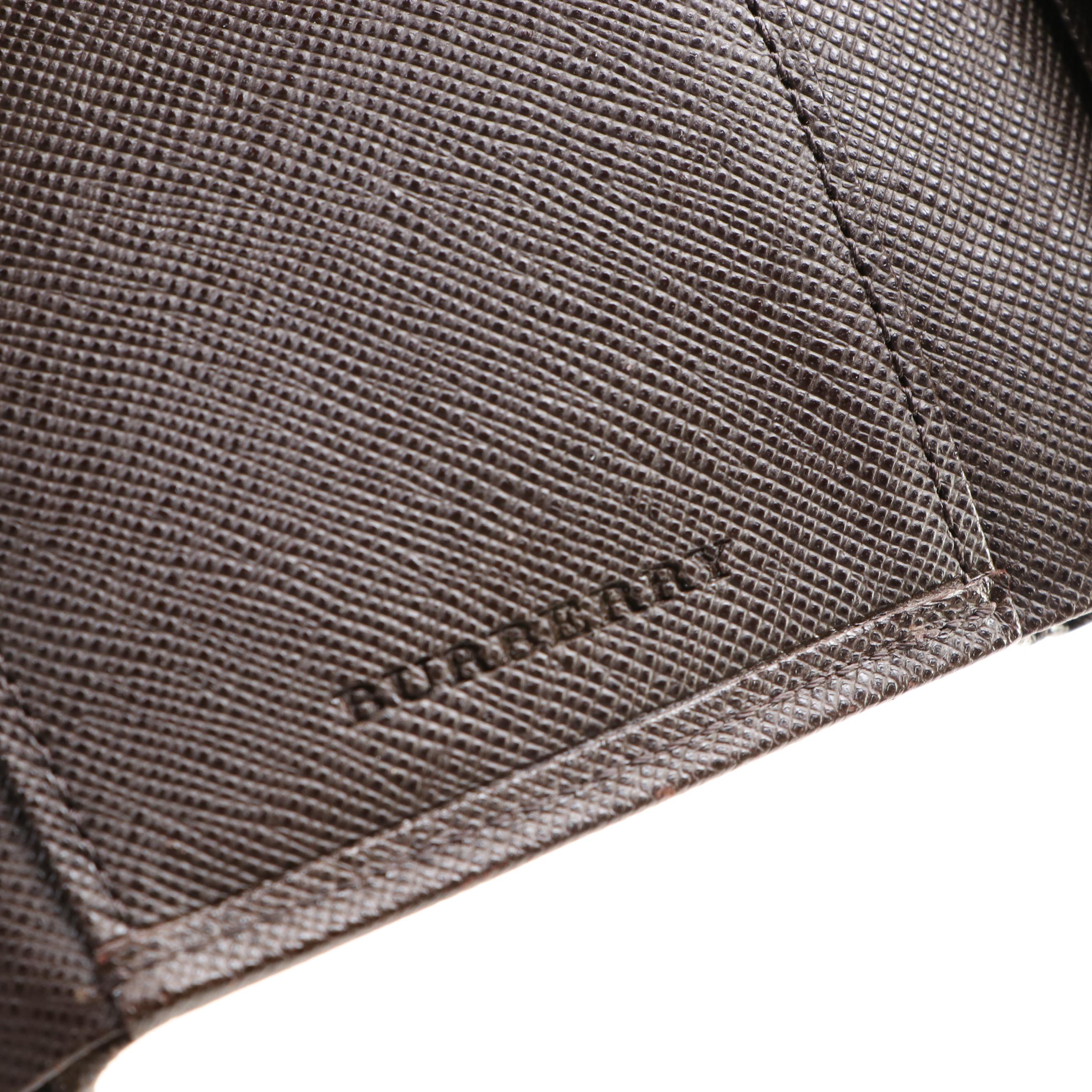 Burberry Trifold Wallet in Nova Check and Saffiano Leather with Box