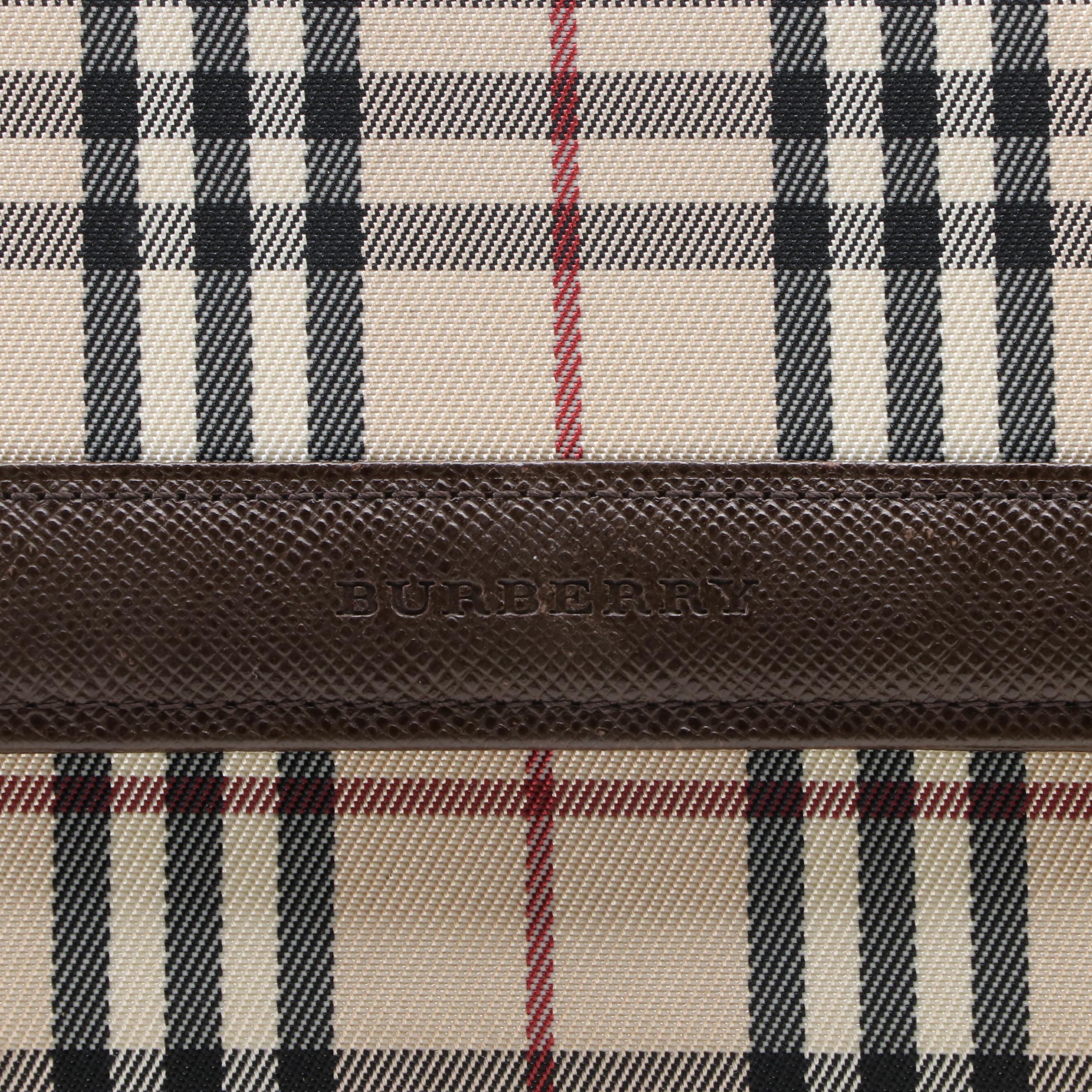 Burberry Trifold Wallet in Nova Check and Saffiano Leather with Box