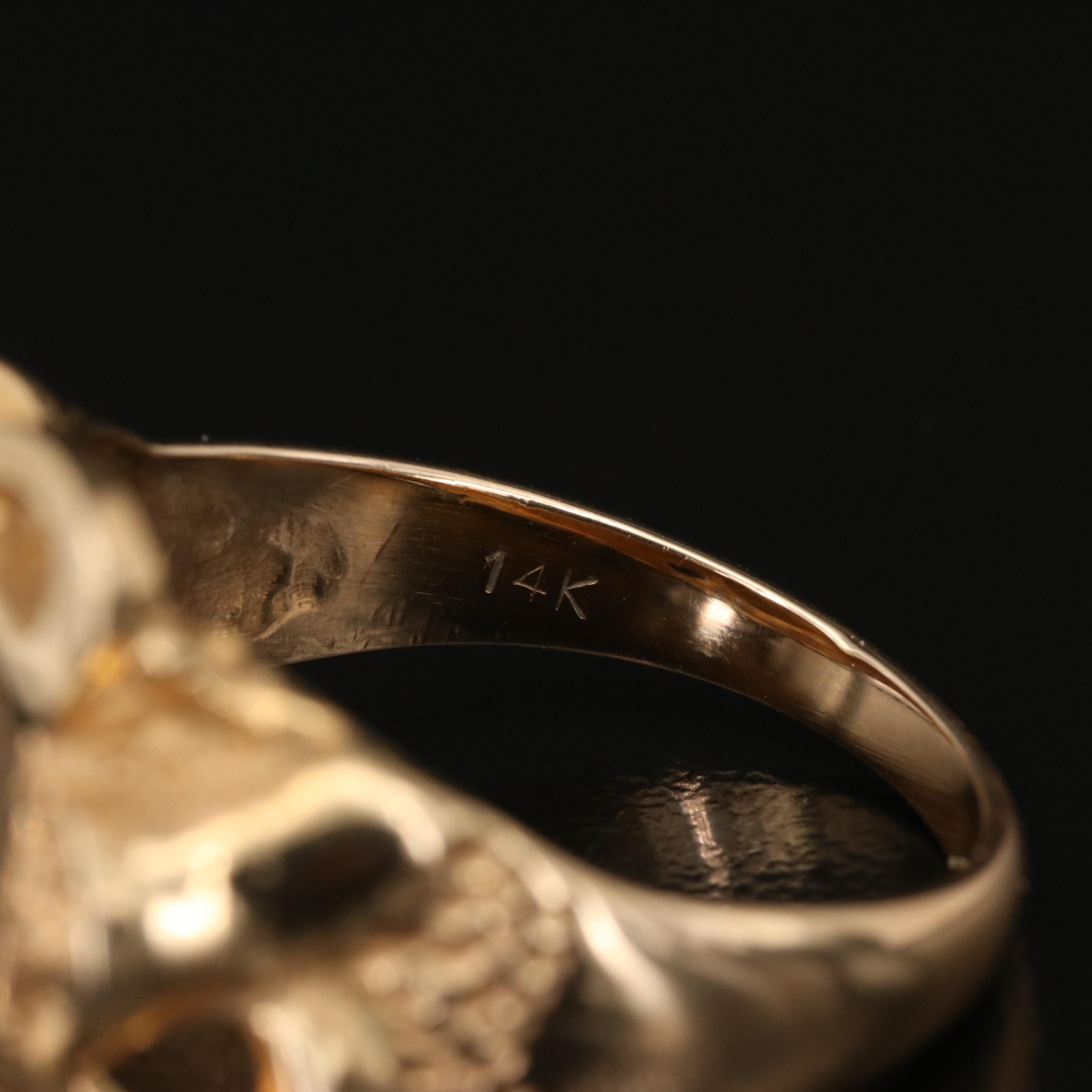 14K Ring with 1865 Mexico Maximiliano 8K Gold Re-Strike Coin