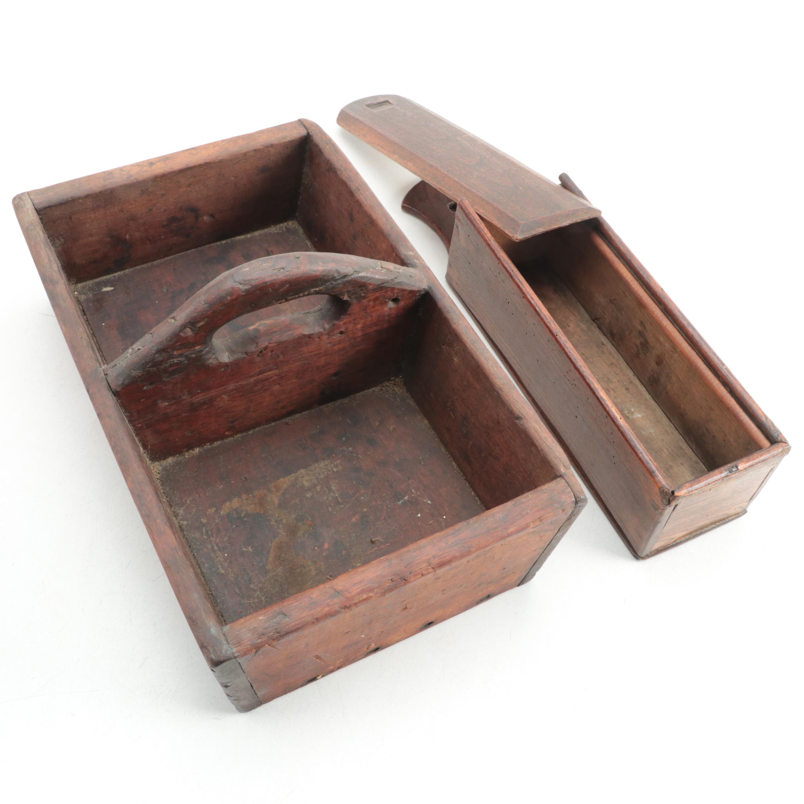 Handmade Oak Pipe Box with Wooden Caddy