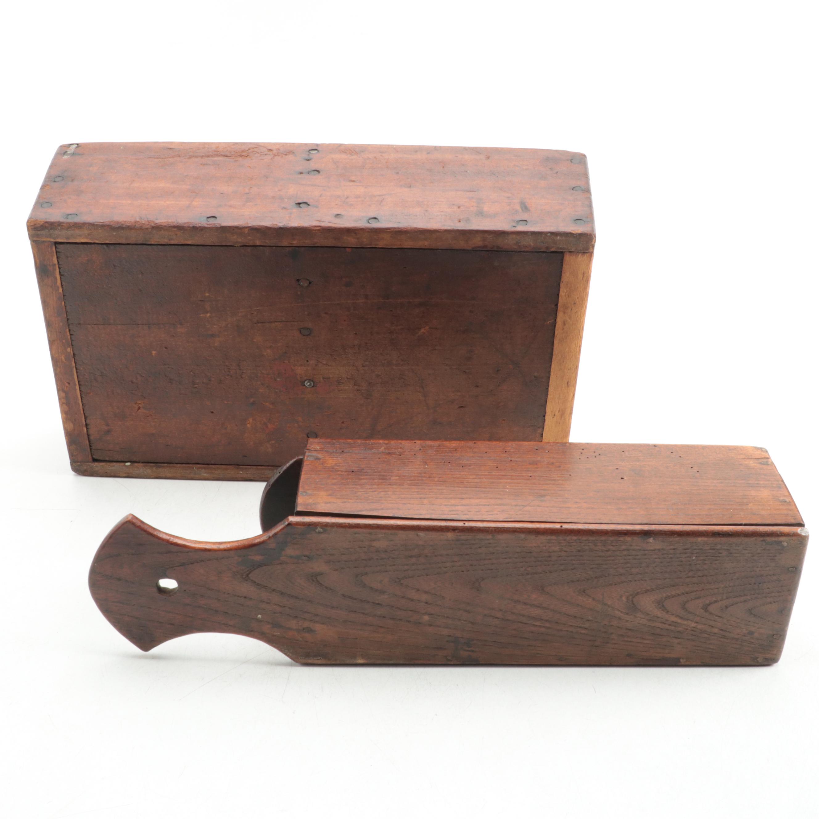 Handmade Oak Pipe Box with Wooden Caddy