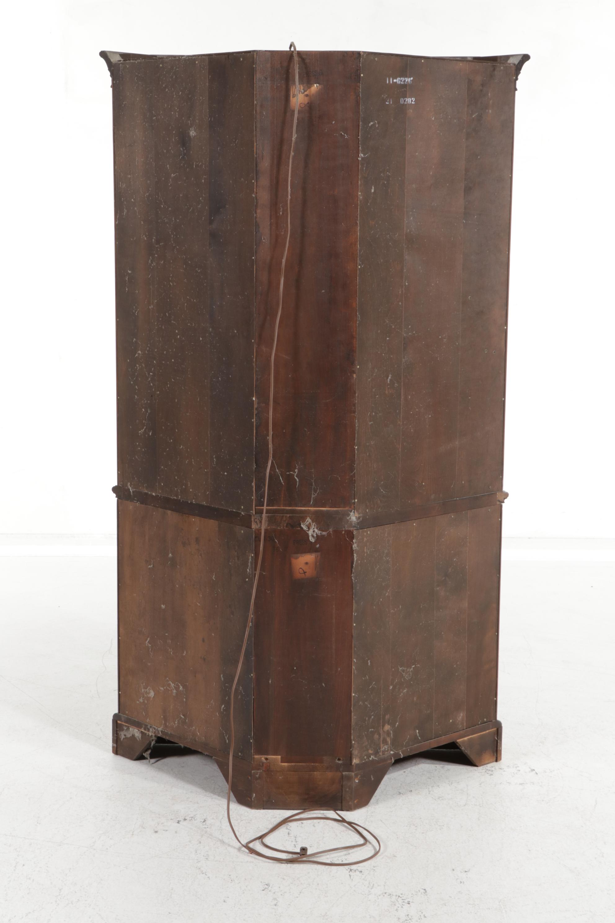 Ethan Allen "Georgian Court" Cherry Illuminated Corner Cabinet