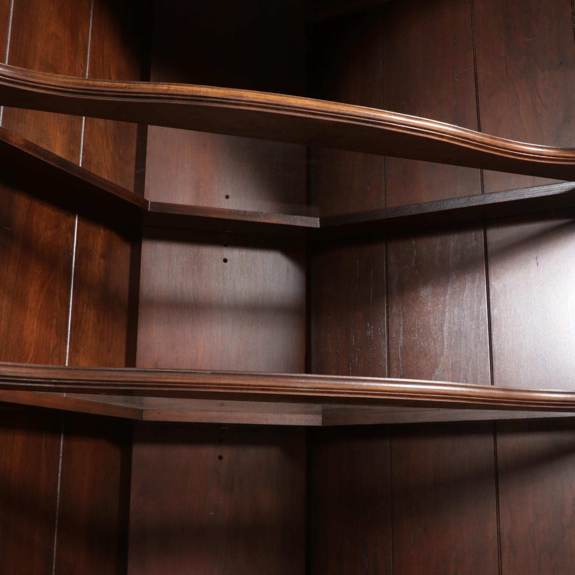 Ethan Allen "Georgian Court" Cherry Illuminated Corner Cabinet