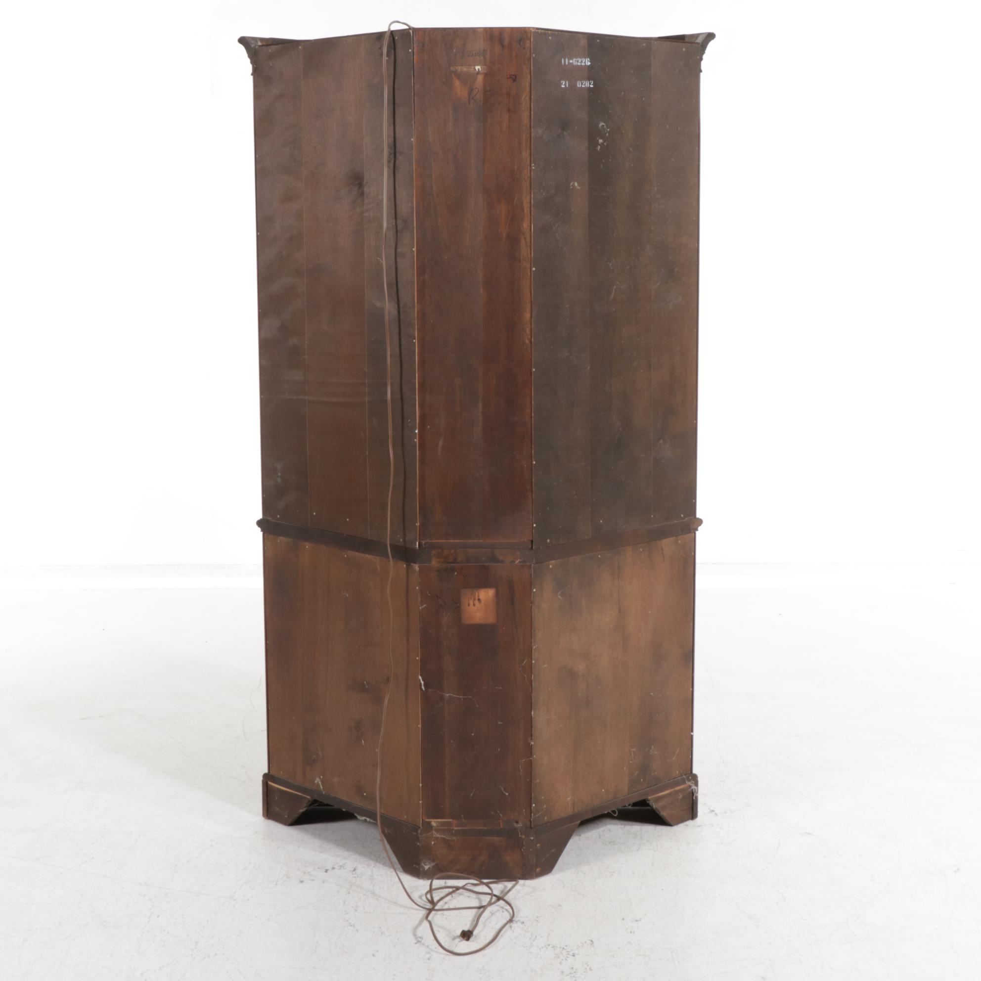 Ethan Allen "Georgian Court" Cherry Illuminated Corner Cabinet