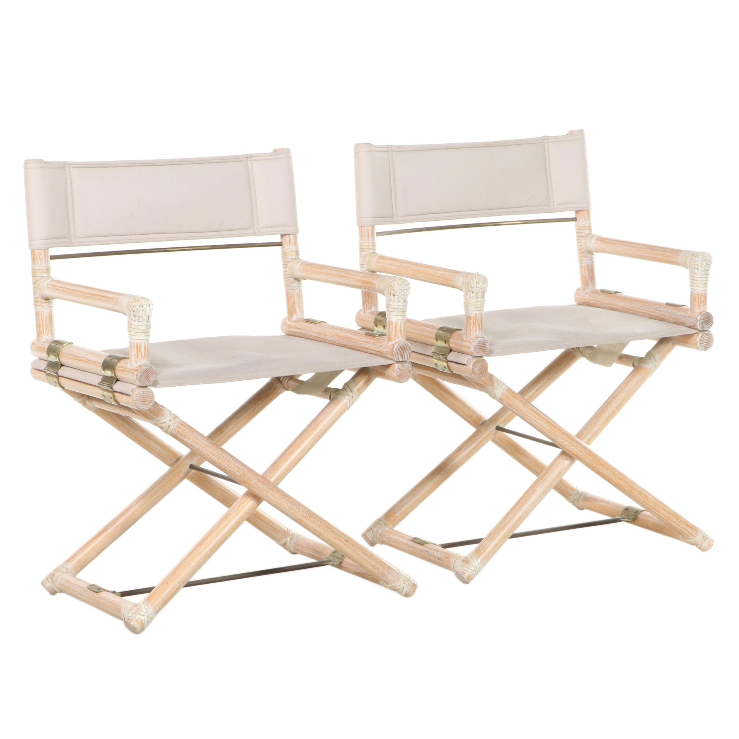 Pair of McGuire Director's Style Armchairs