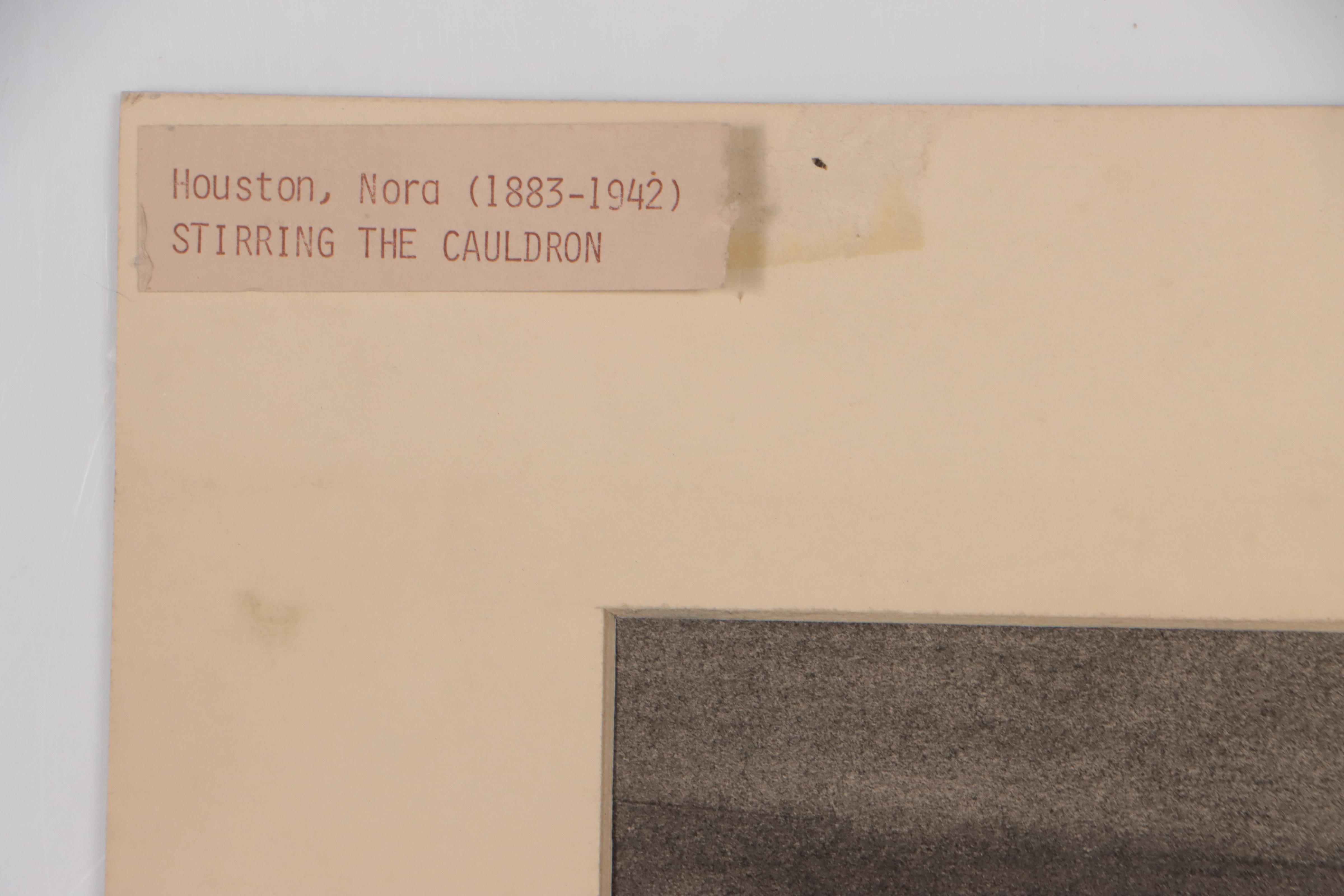 R. Jeen Watercolor Painting and Charcoal Drawing Attributed to Nora Houston