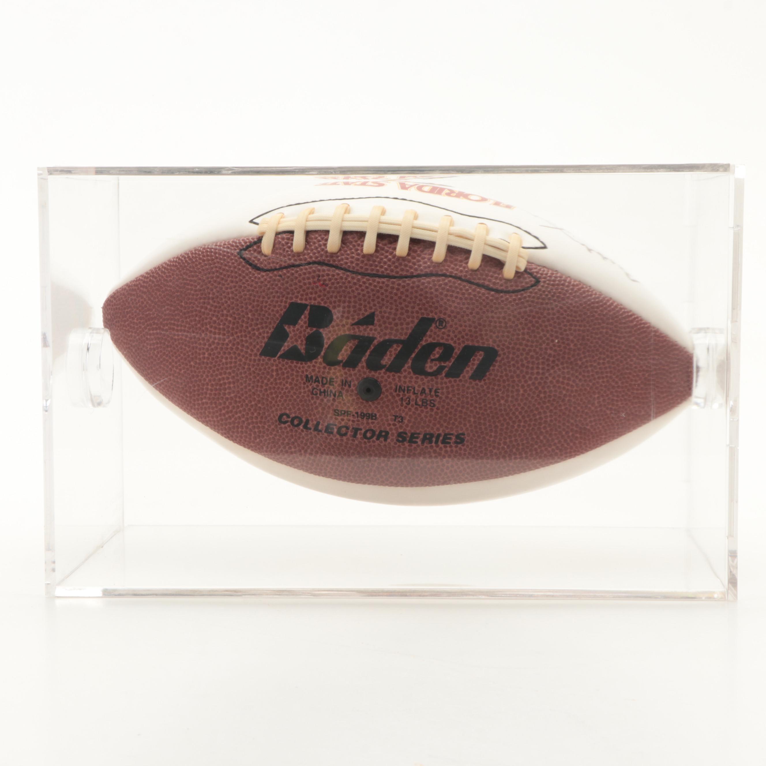 Florida State University Seminoles Bobby Bowden Signed Football in Display Case