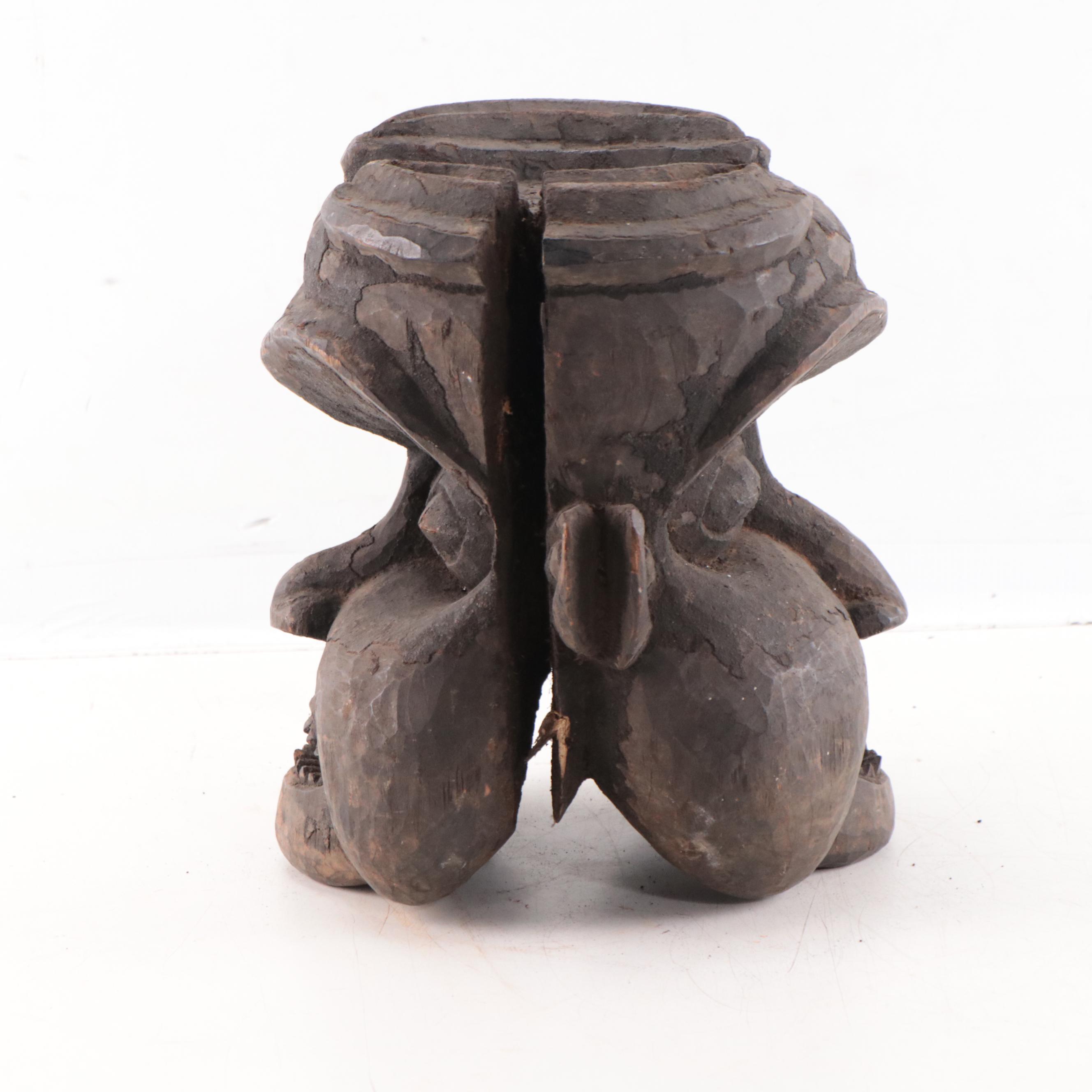 Grassfields Wooden Janus Helmet Mask, Cameroon