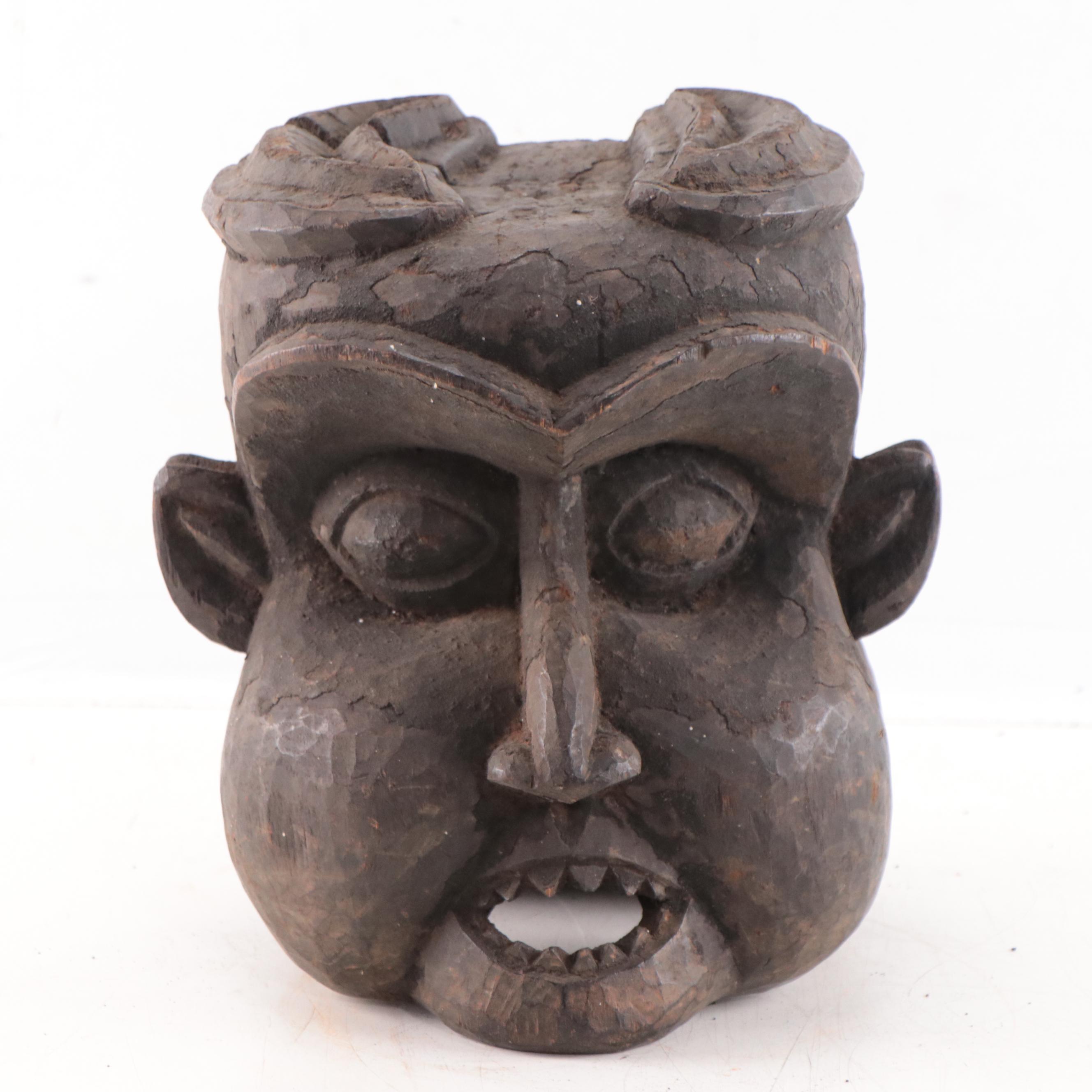 Grassfields Wooden Janus Helmet Mask, Cameroon