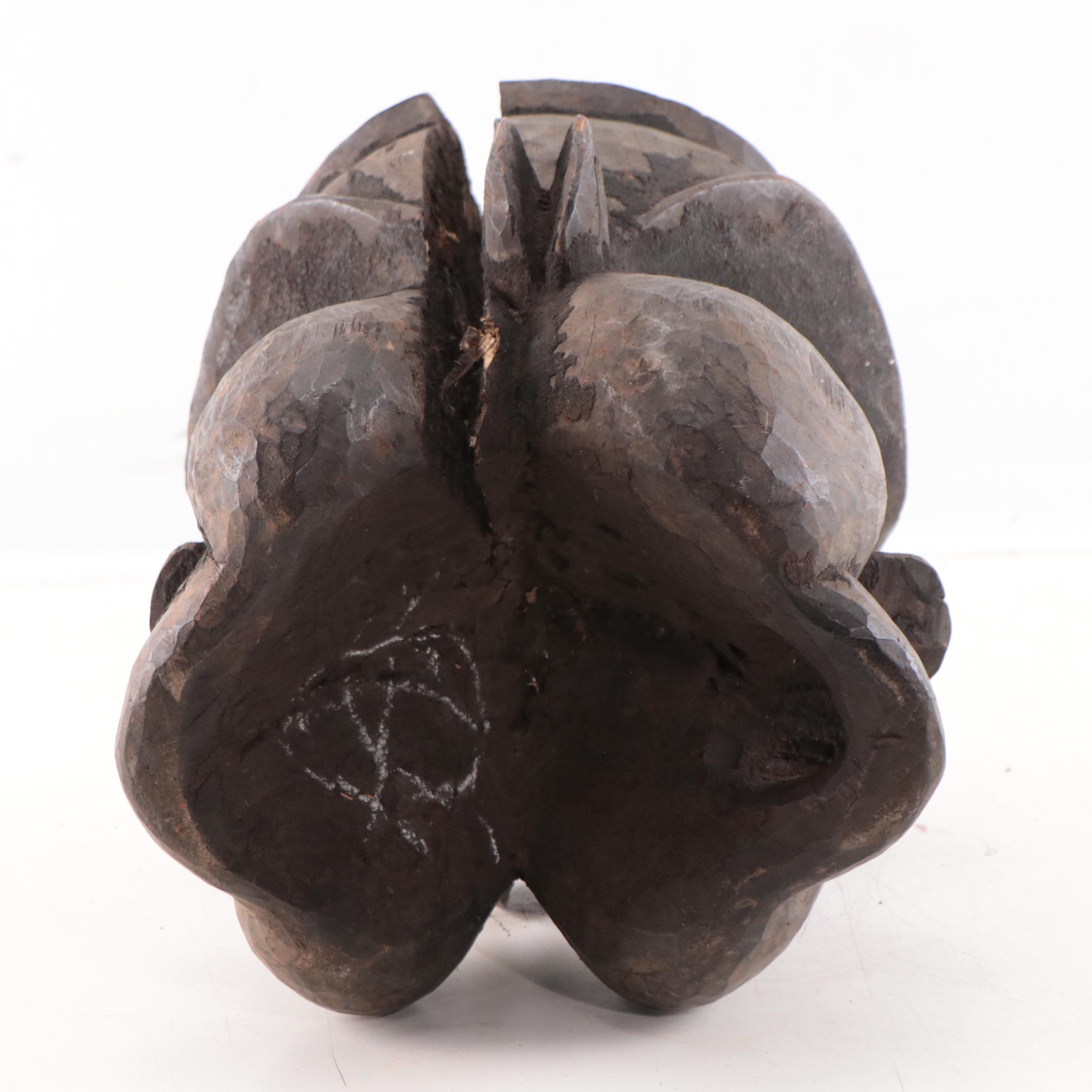 Grassfields Wooden Janus Helmet Mask, Cameroon