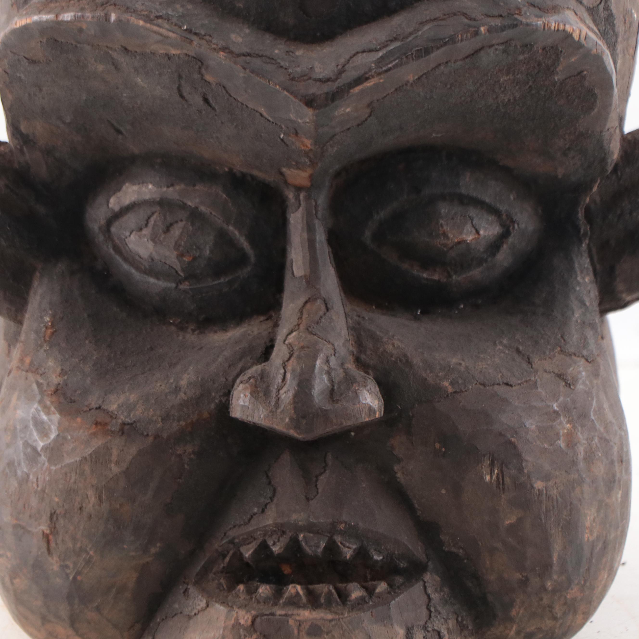 Grassfields Wooden Janus Helmet Mask, Cameroon