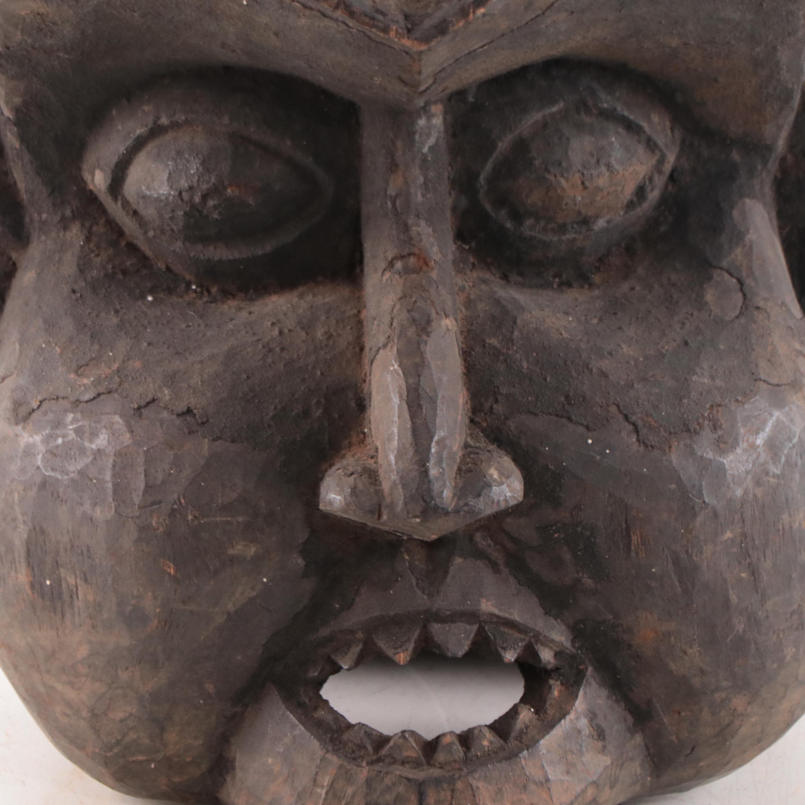 Grassfields Wooden Janus Helmet Mask, Cameroon