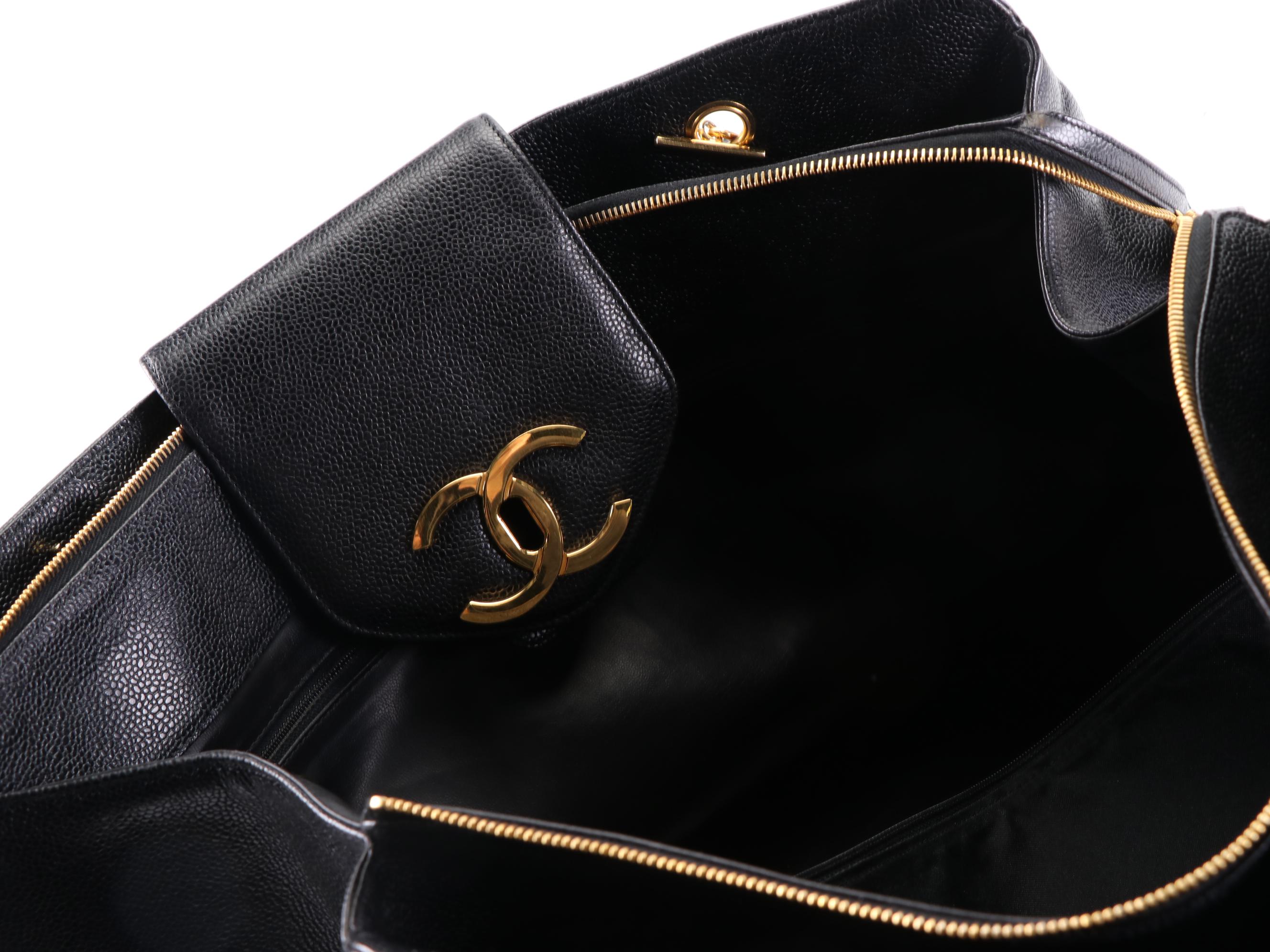 Chanel Supermodel Caviar Leather Tote Bag