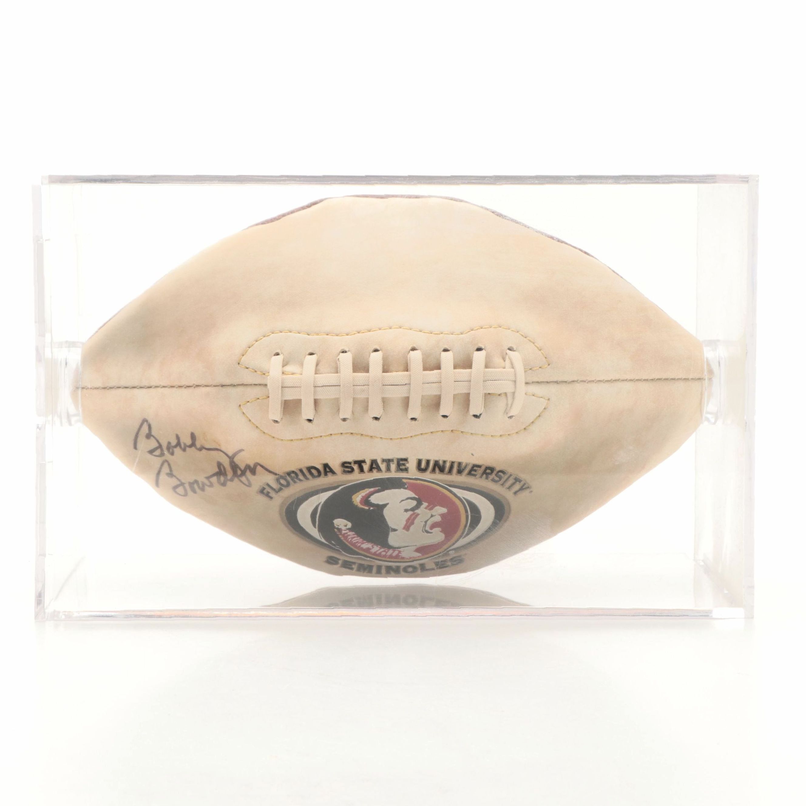 Florida State University Seminoles Bobby Bowden Signed Football in Display Case