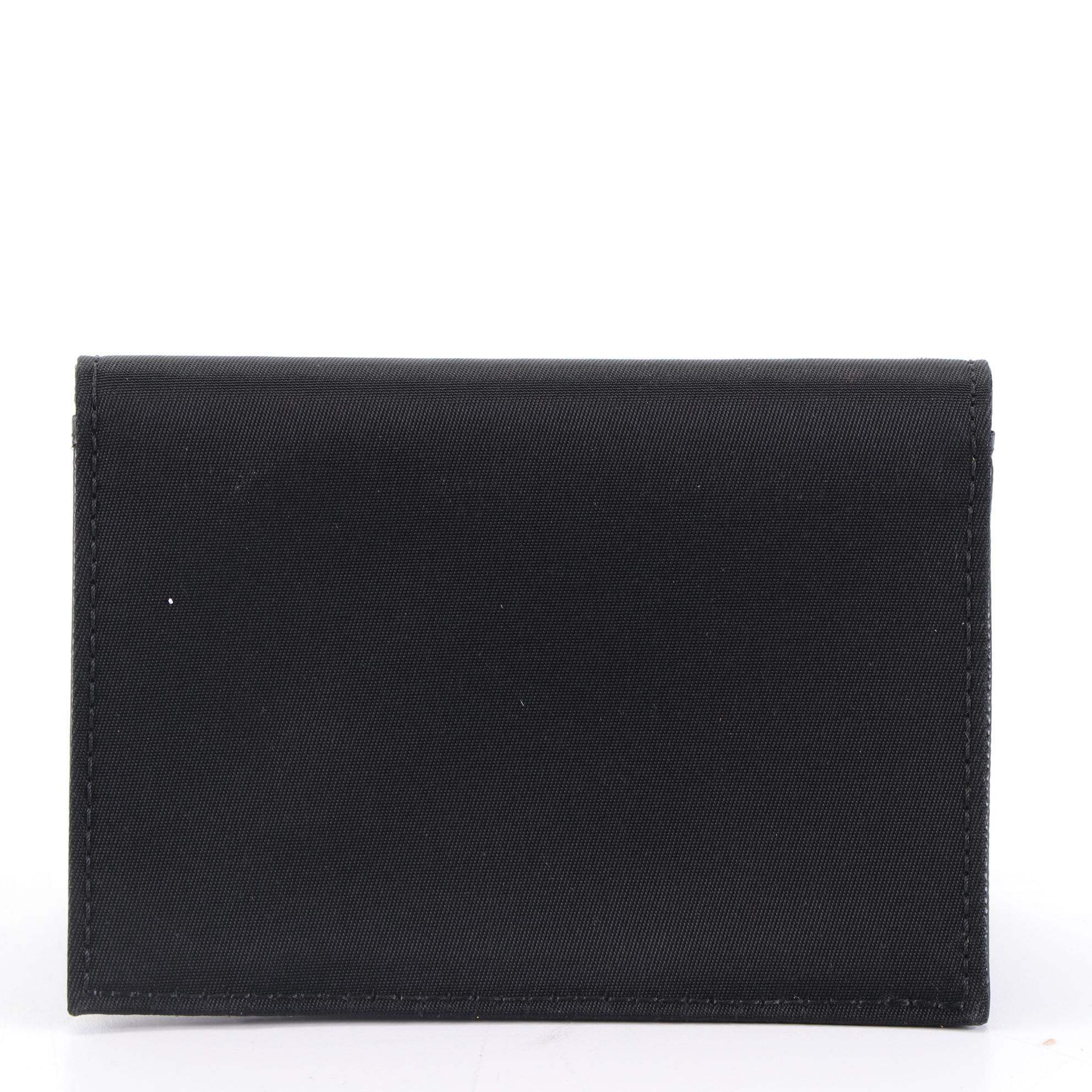 Prada Nylon and Saffiano Leather Card Case with Box