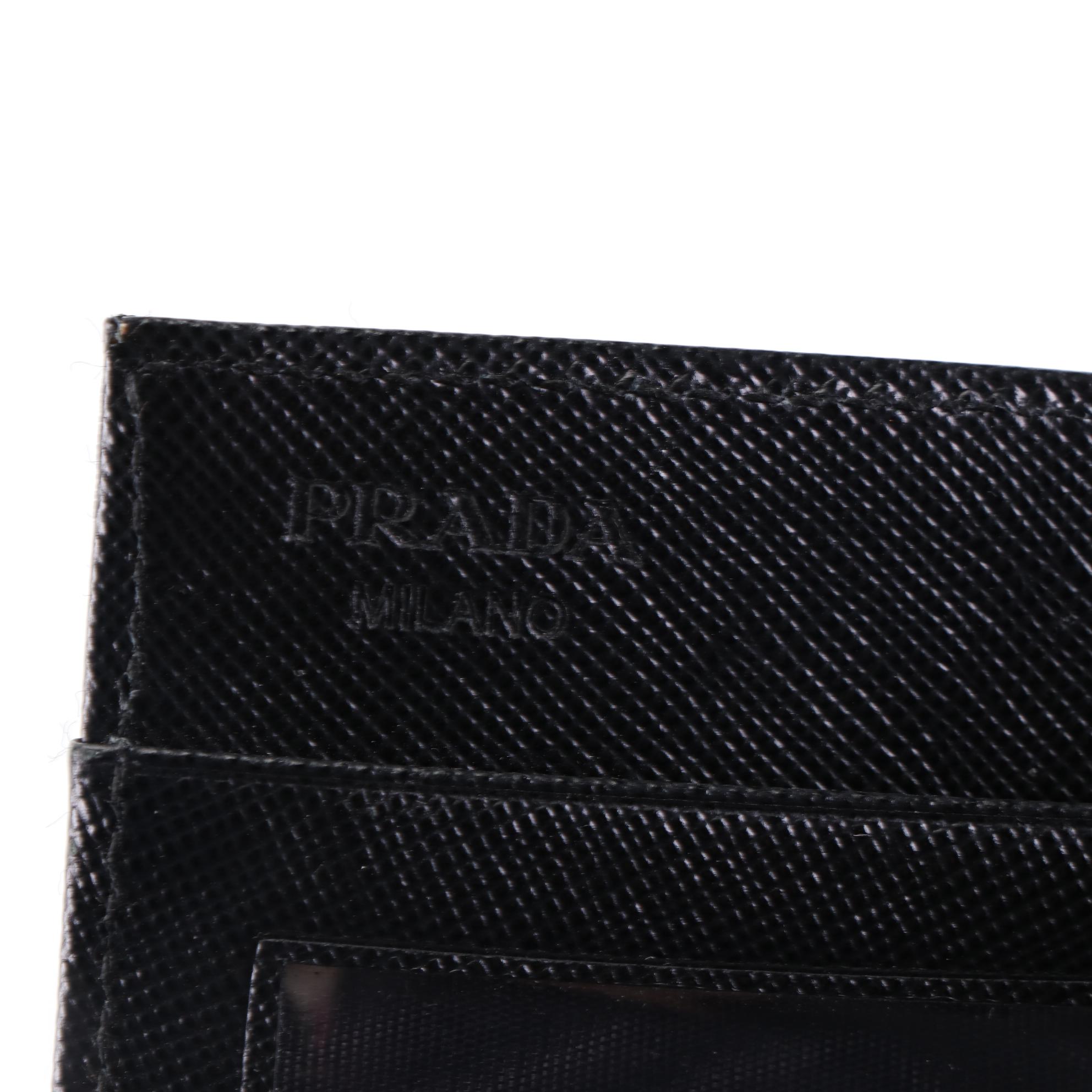 Prada Nylon and Saffiano Leather Card Case with Box