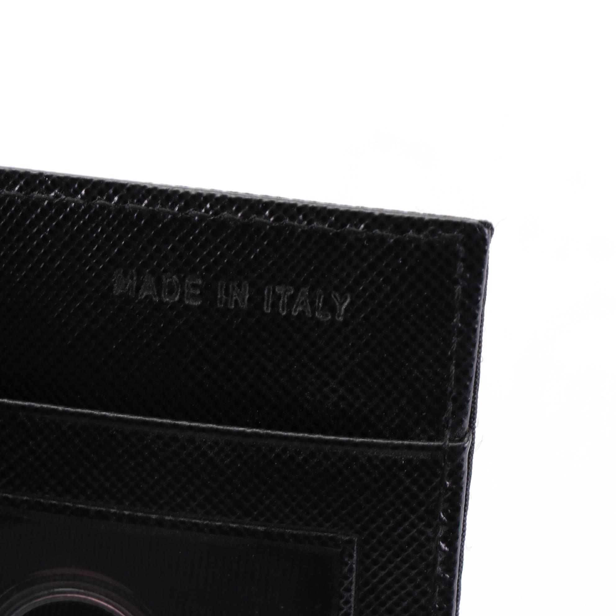 Prada Nylon and Saffiano Leather Card Case with Box