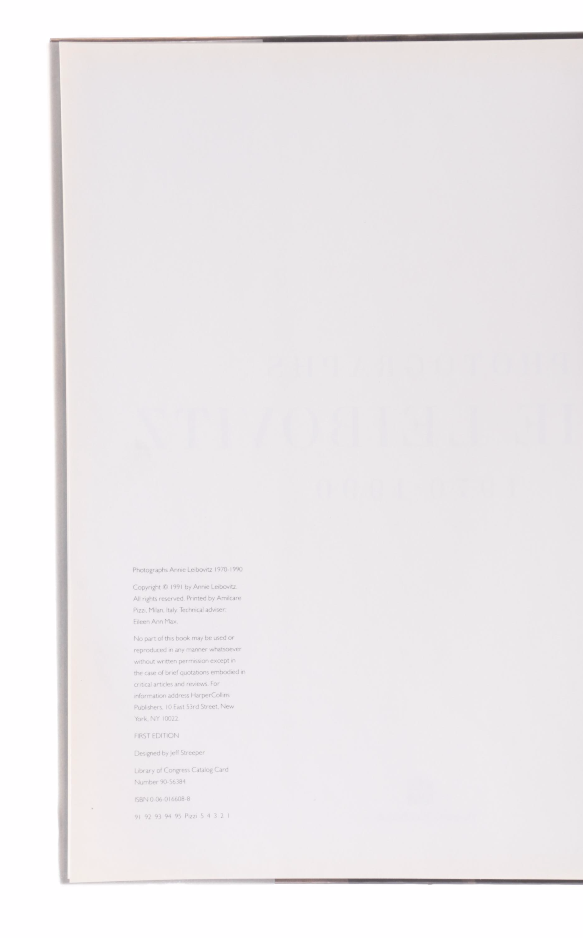 First Edition Annie Leibovitz Books Including "Photographs, 1970–1990"