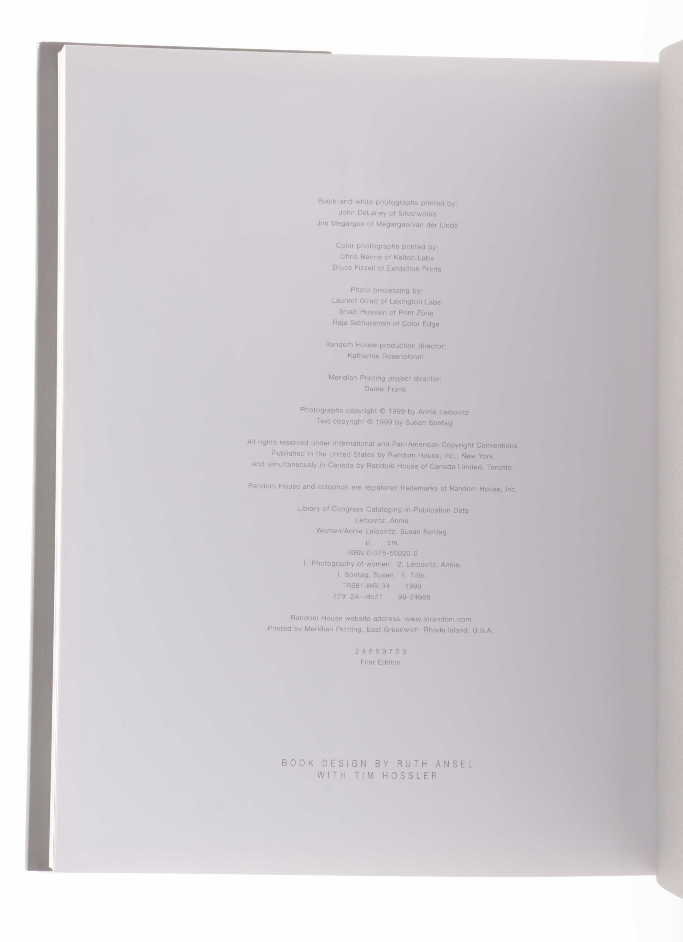 First Edition Annie Leibovitz Books Including "Photographs, 1970–1990"