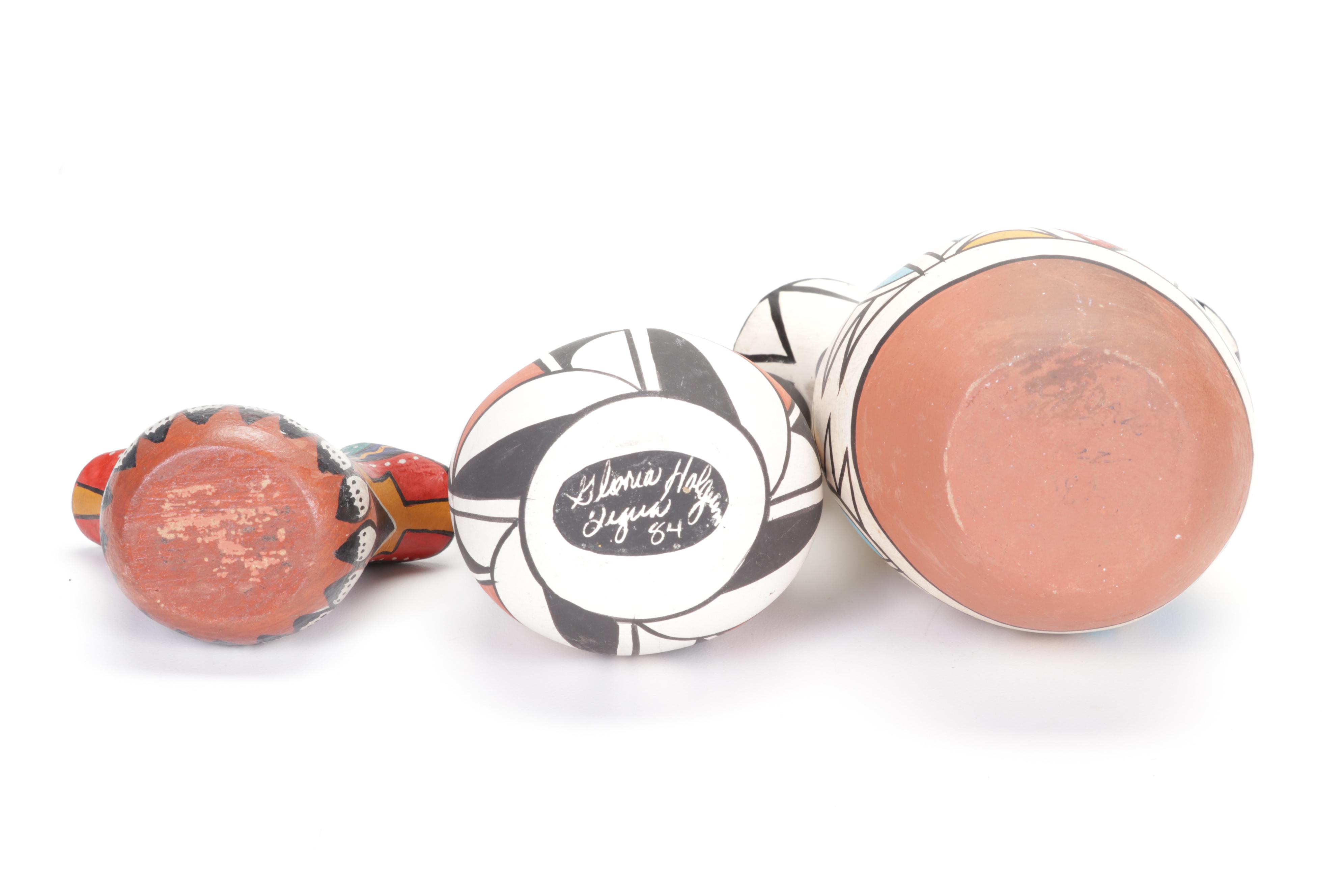 Native American Handmade Earthenware Wedding Vases and Other Pots