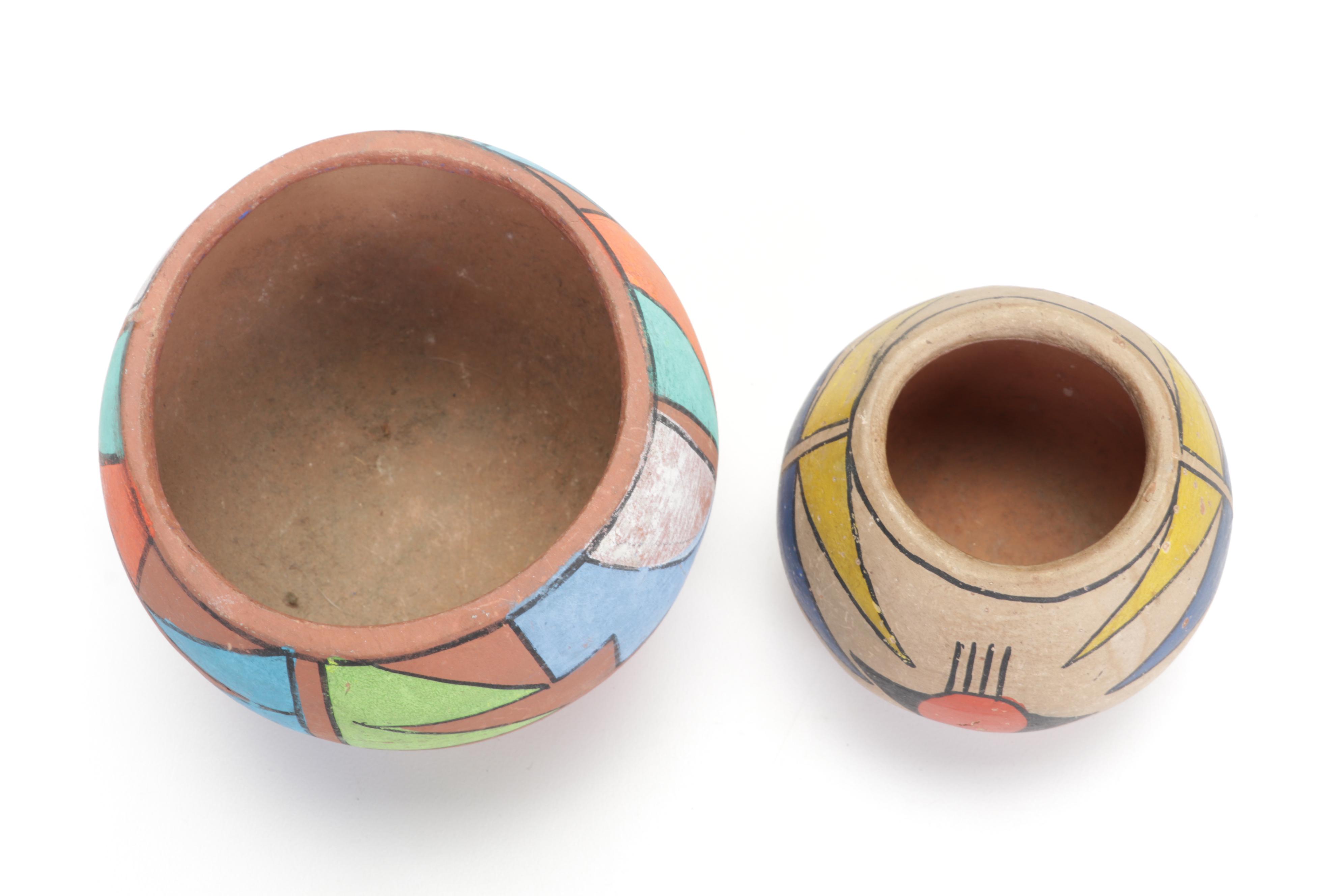 Native American Handmade Earthenware Wedding Vases and Other Pots