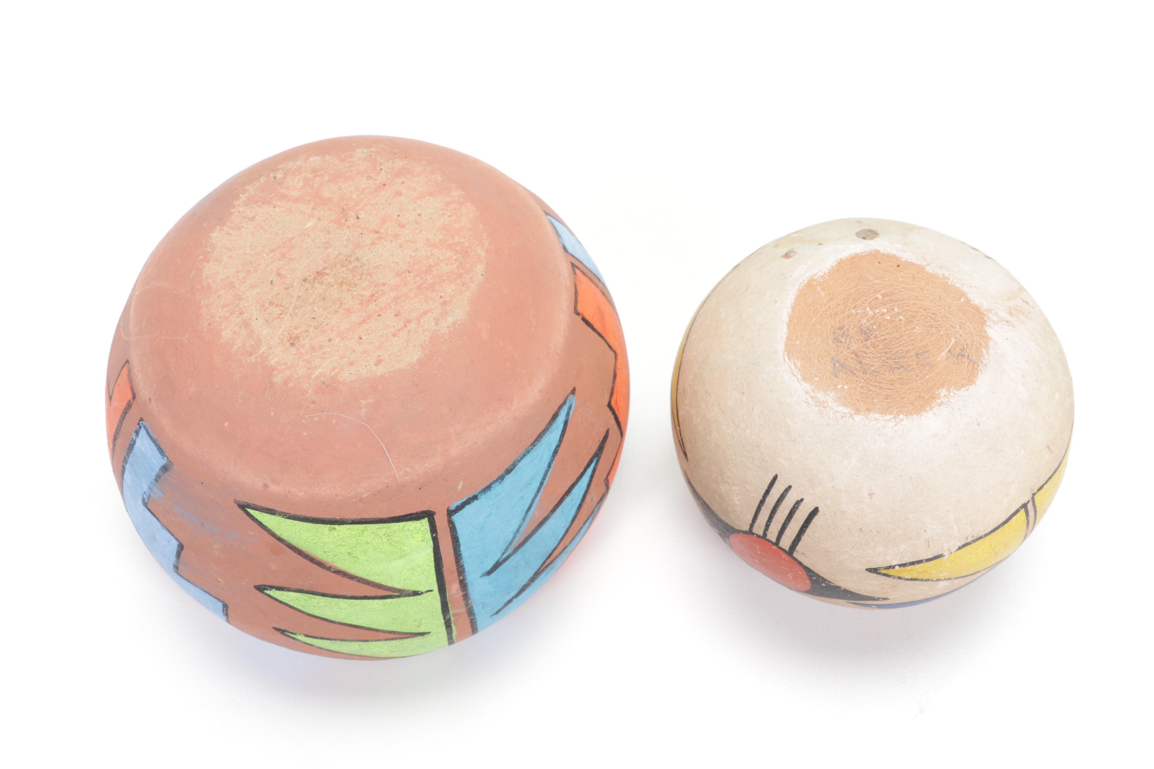 Native American Handmade Earthenware Wedding Vases and Other Pots