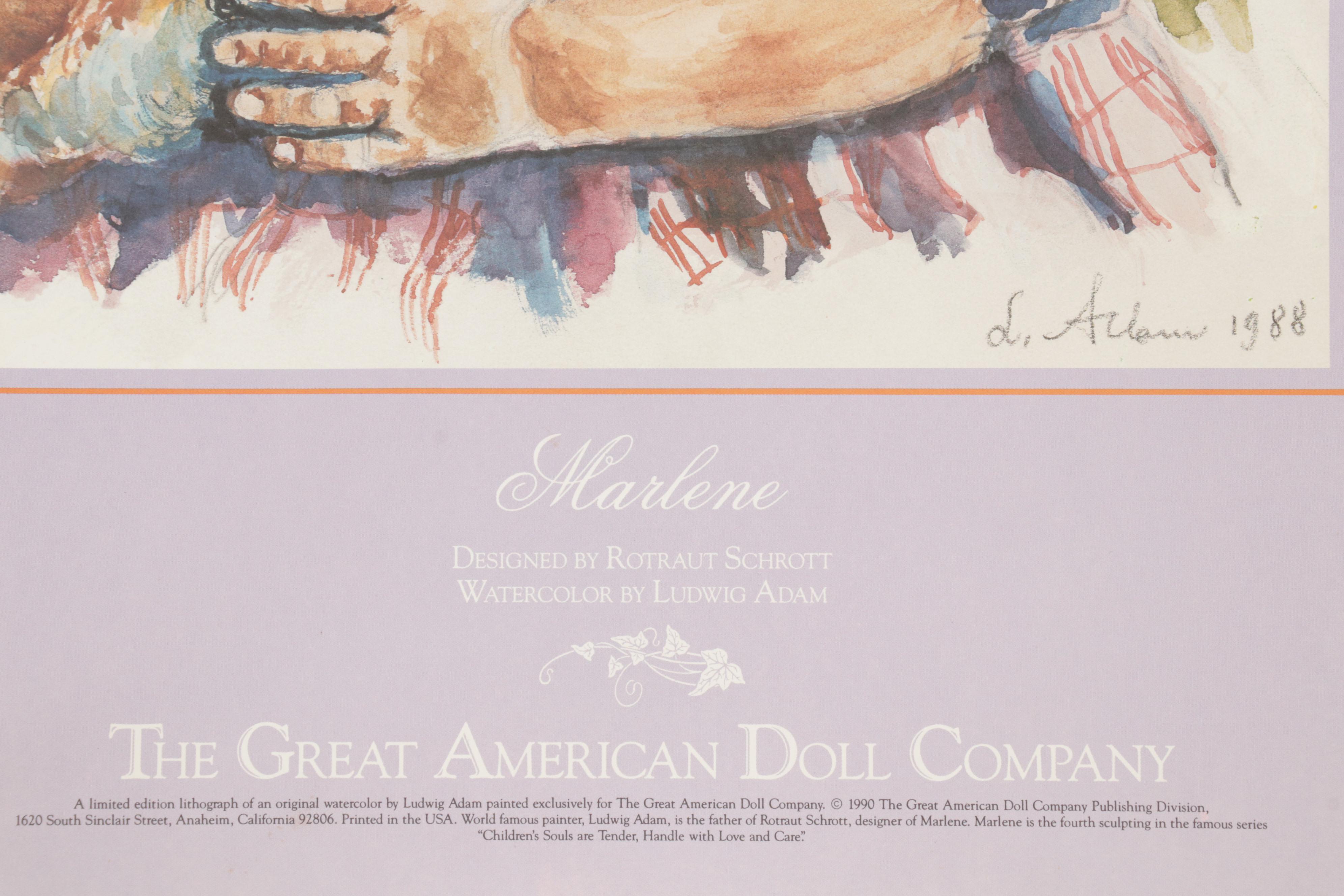 Hildegard Gunzel Doll and The Great American Doll Company Doll and Print