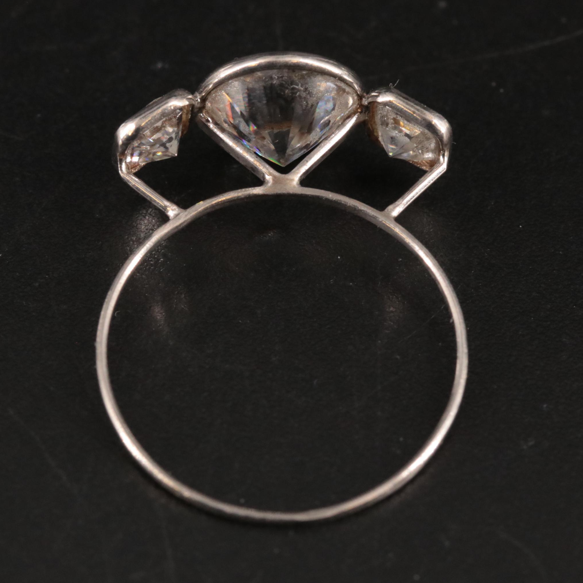 14K 2.41 CTW Moissanite Three Stone Ring