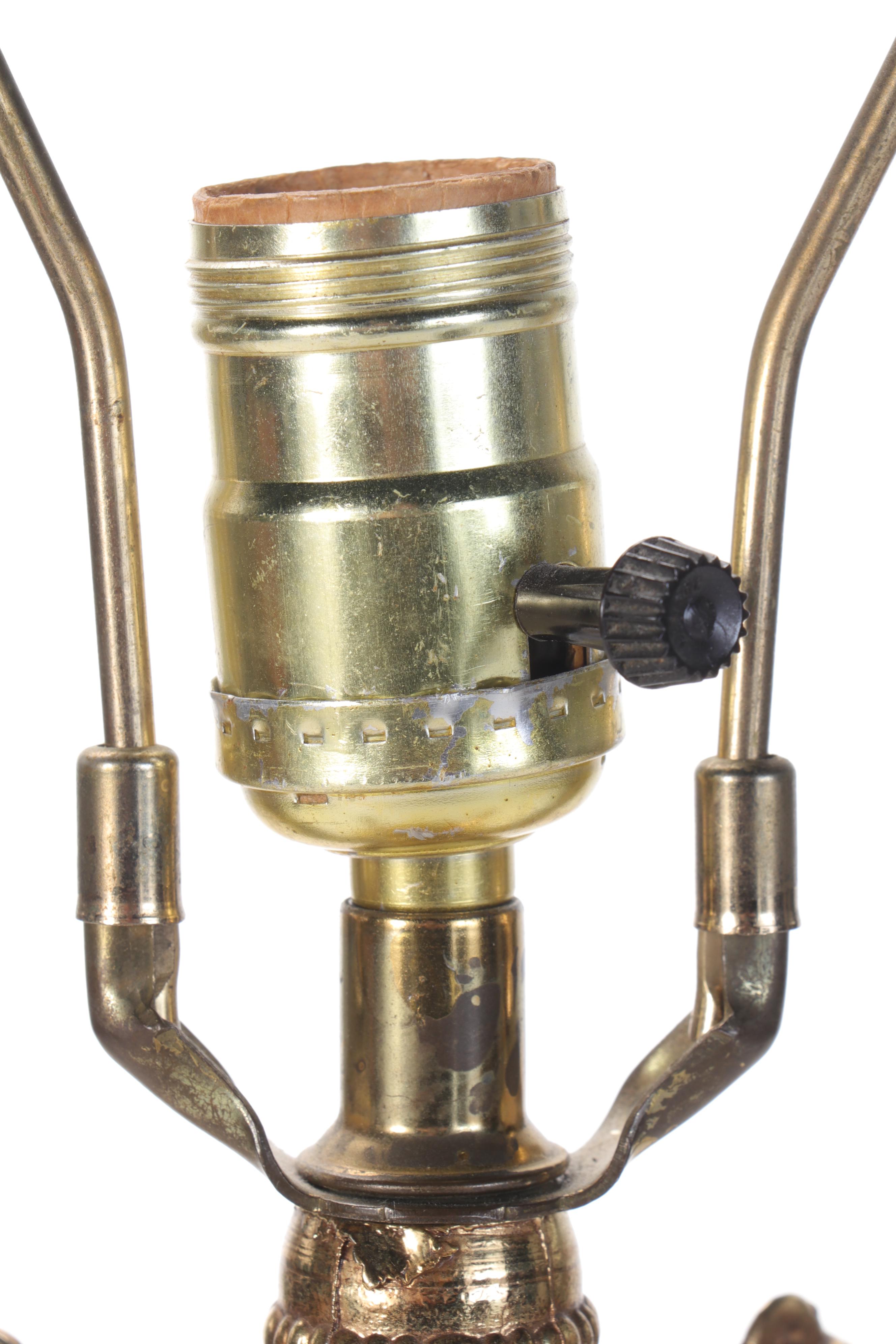 EF & EF Industries Yellow Floral Hollywood Regency Table Lamp, 1970