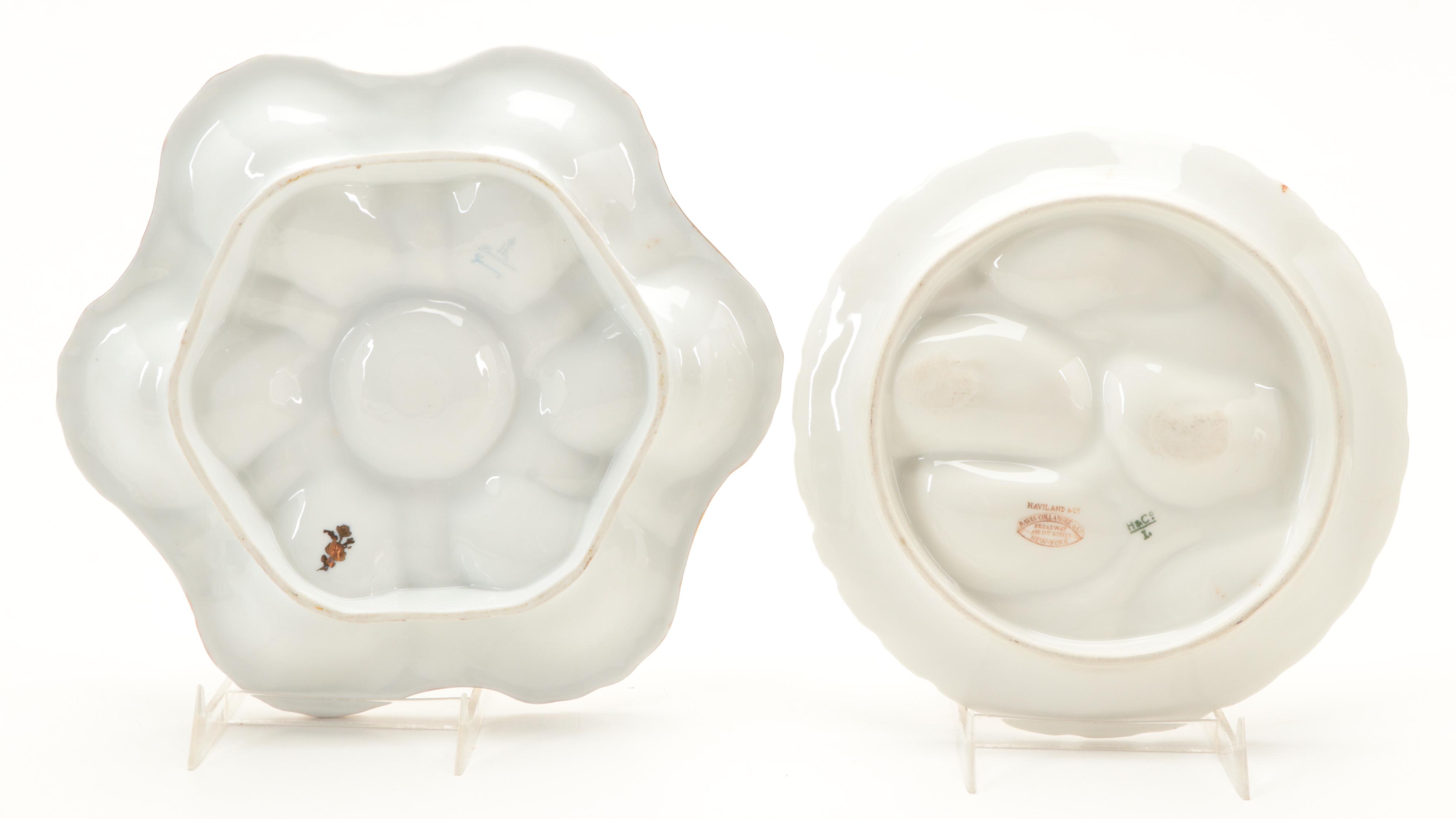 Continental European Porcelain Oyster Plates, Late 19th/ Early 20th Century