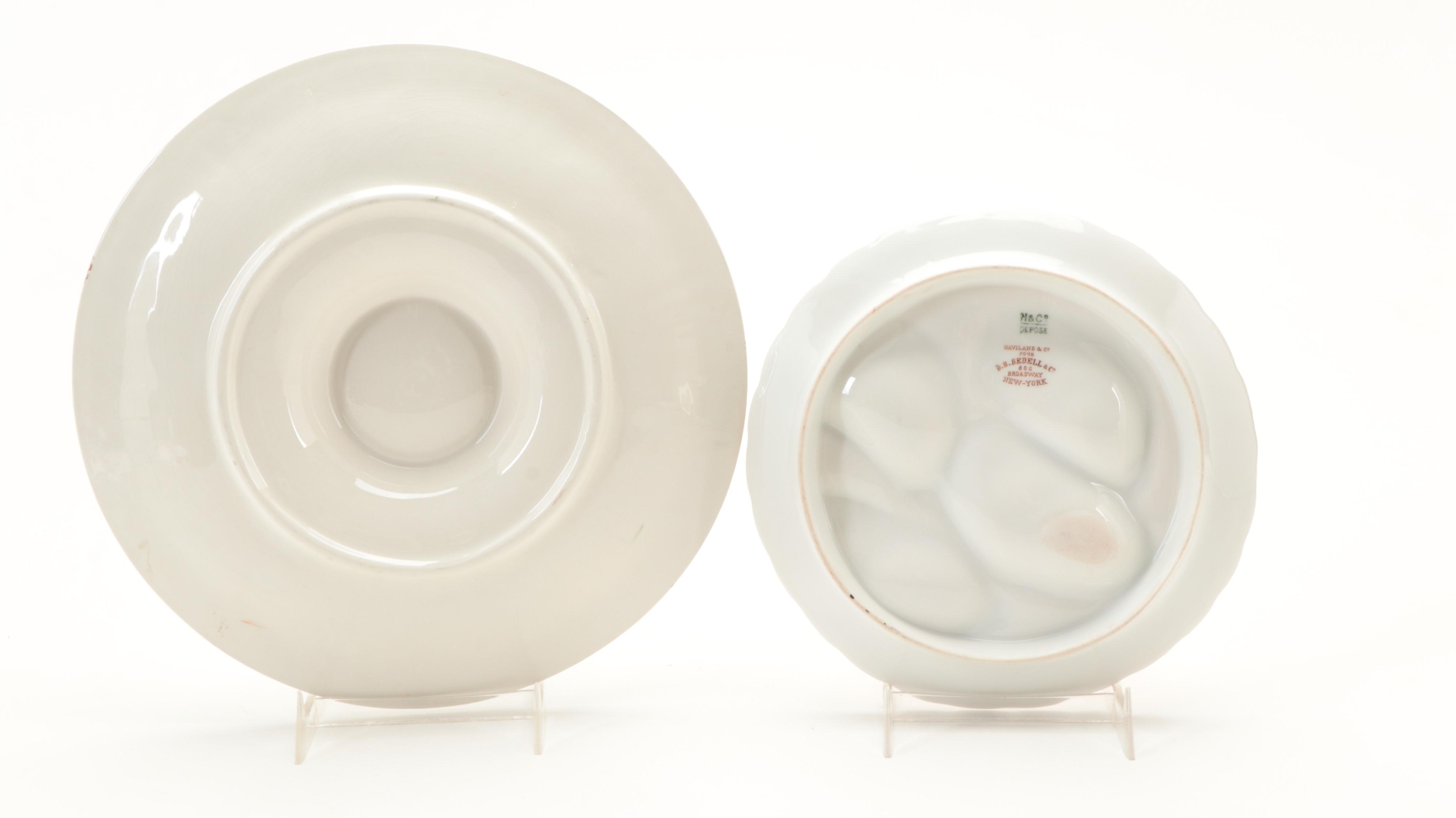 Continental European Porcelain Oyster Plates, Late 19th/ Early 20th Century