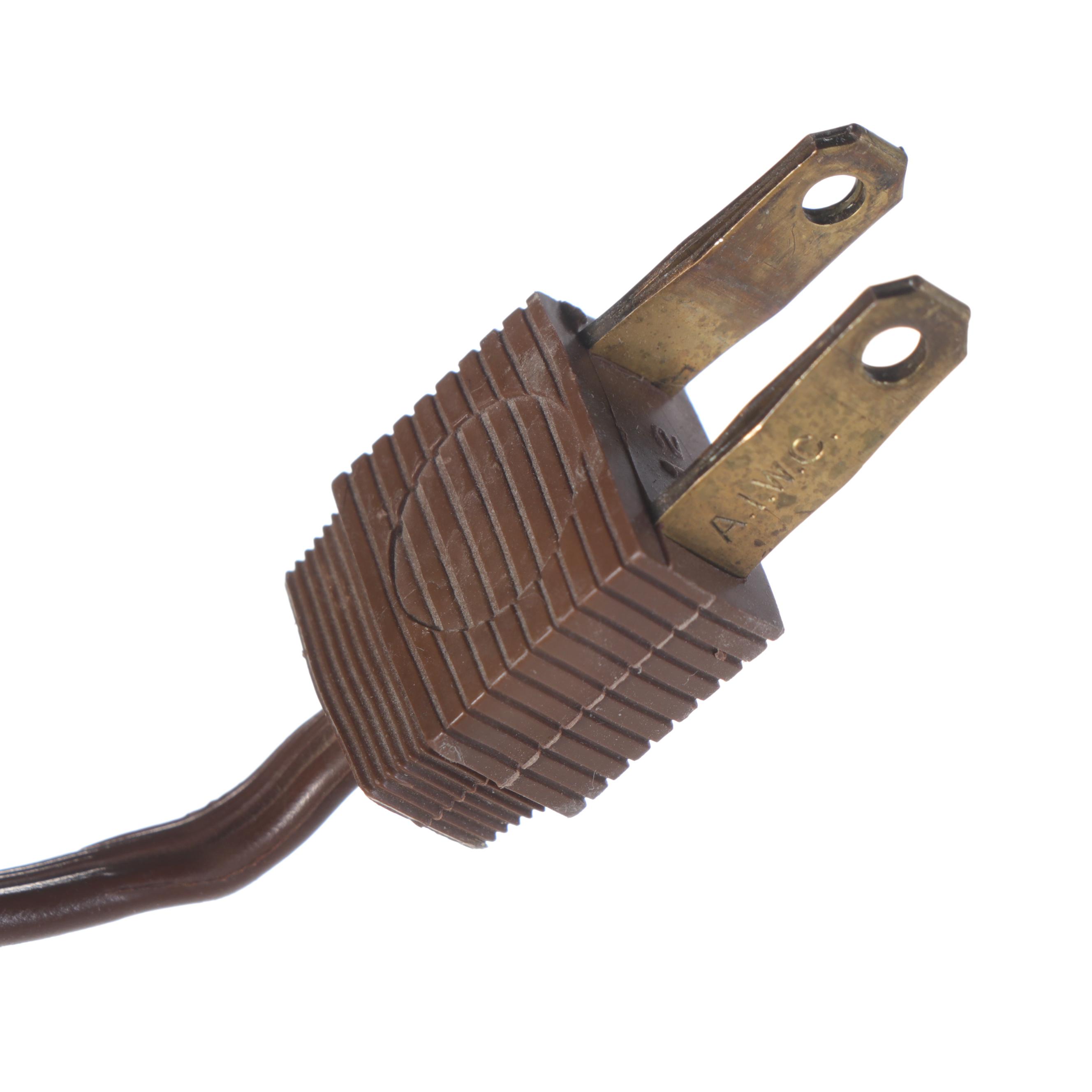 EF & EF Industries Gilt Enameled Amber Glass Table Lamp, Mid-20th Century