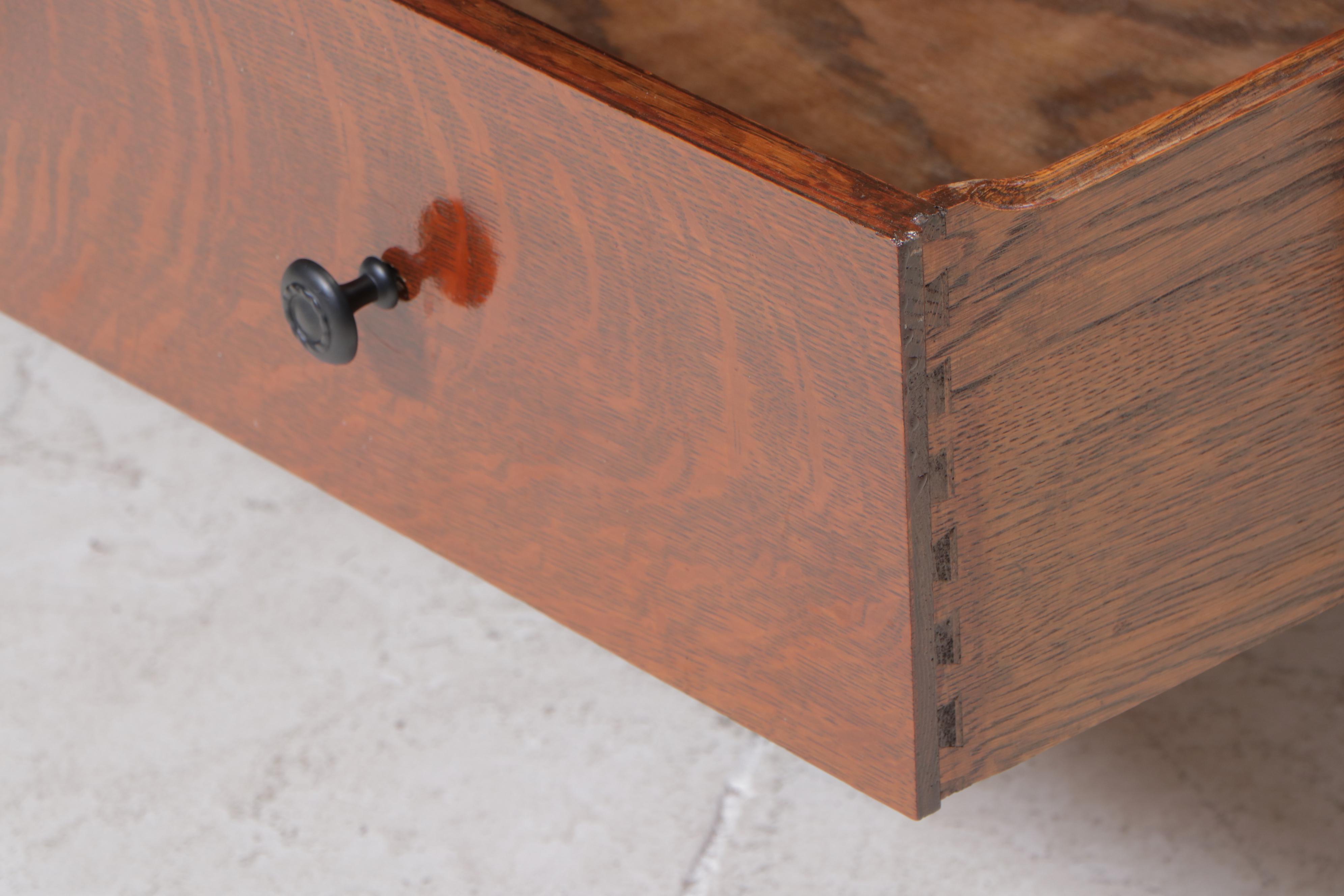 American Empire Revival Quartersawn Oak Sideboard, Early 20th Century