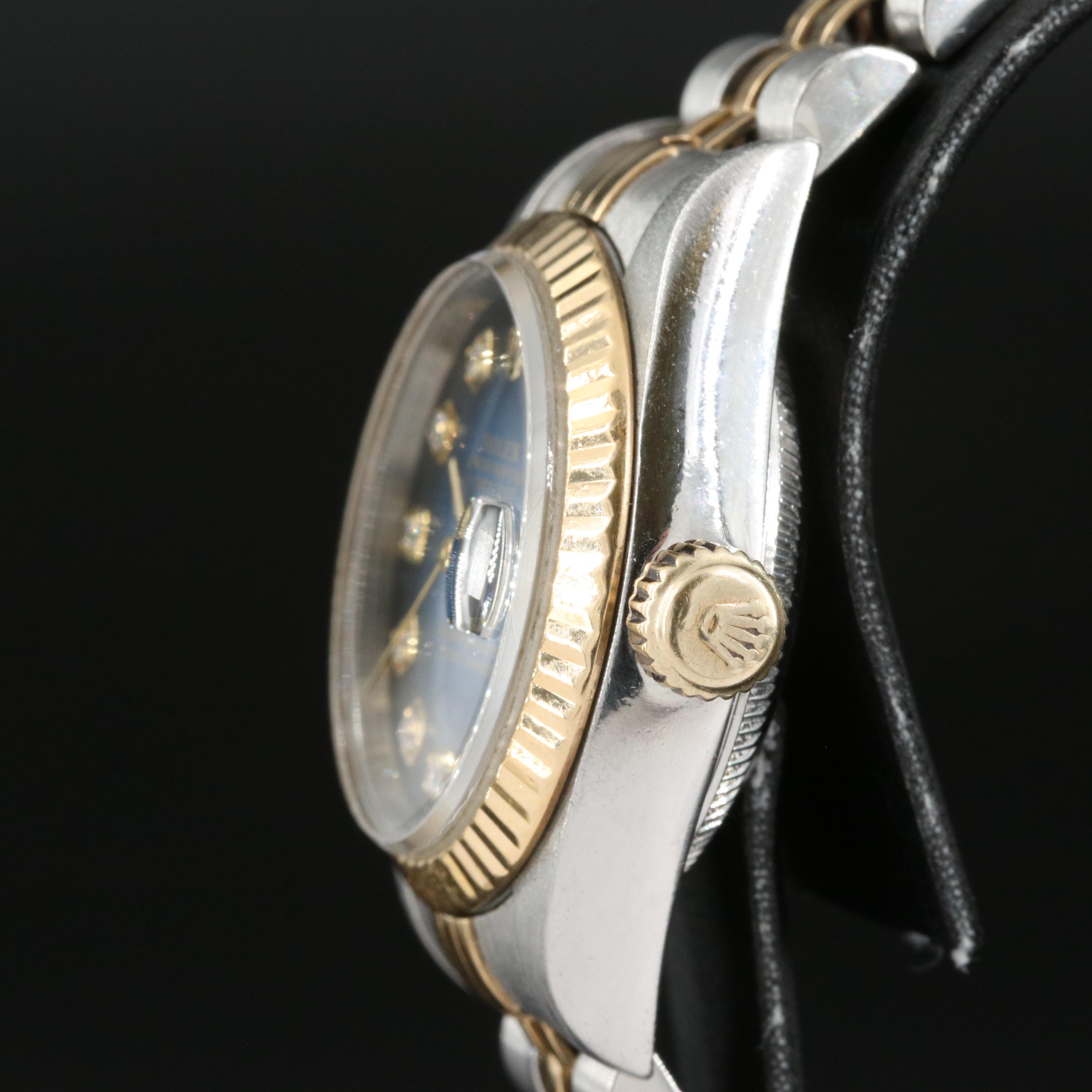 2001 Rolex Factory Diamond Dial 18K and Stainless Steel Datejust Watch