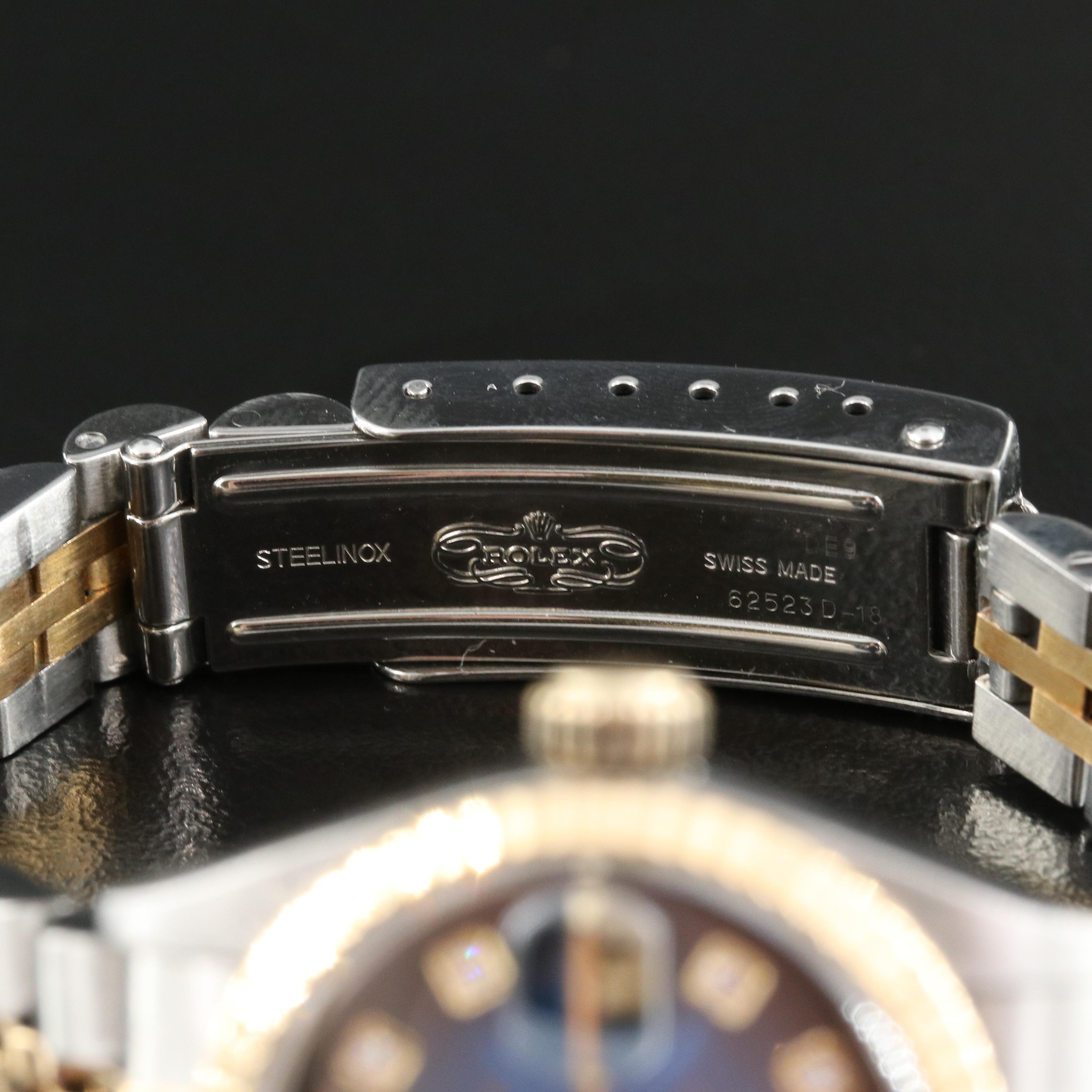 2001 Rolex Factory Diamond Dial 18K and Stainless Steel Datejust Watch