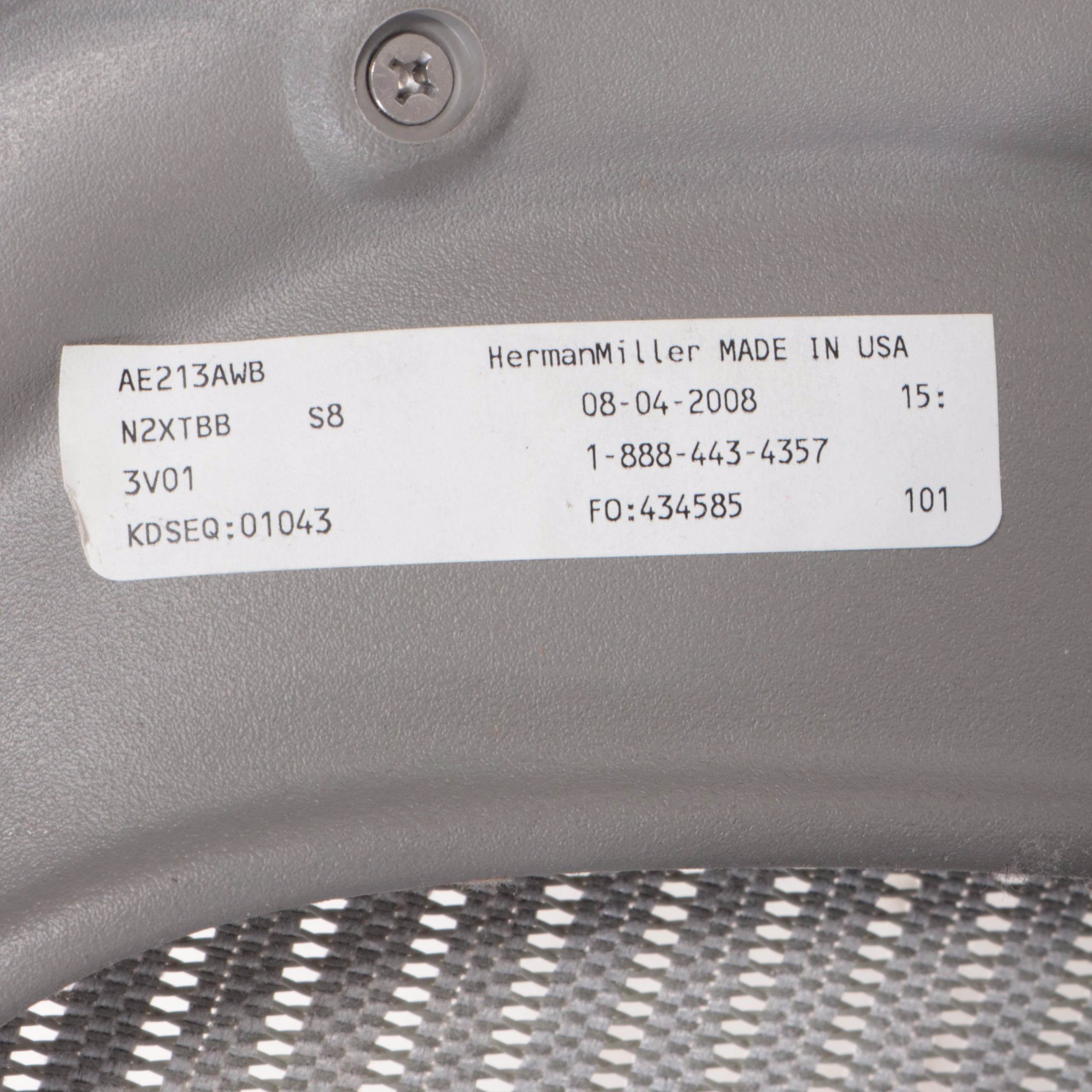 Herman Miller Aeron Executive Armchair on Five-Leg Base with Casters